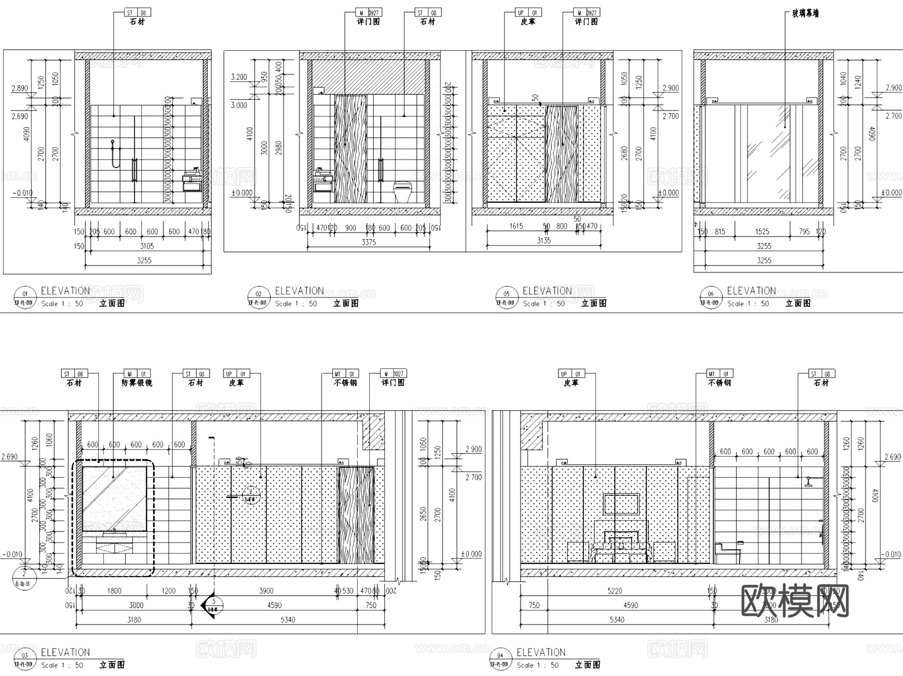南山宝湾物流中心南开大厦办公室室内工装CAD施工图整套+文本cad施工图