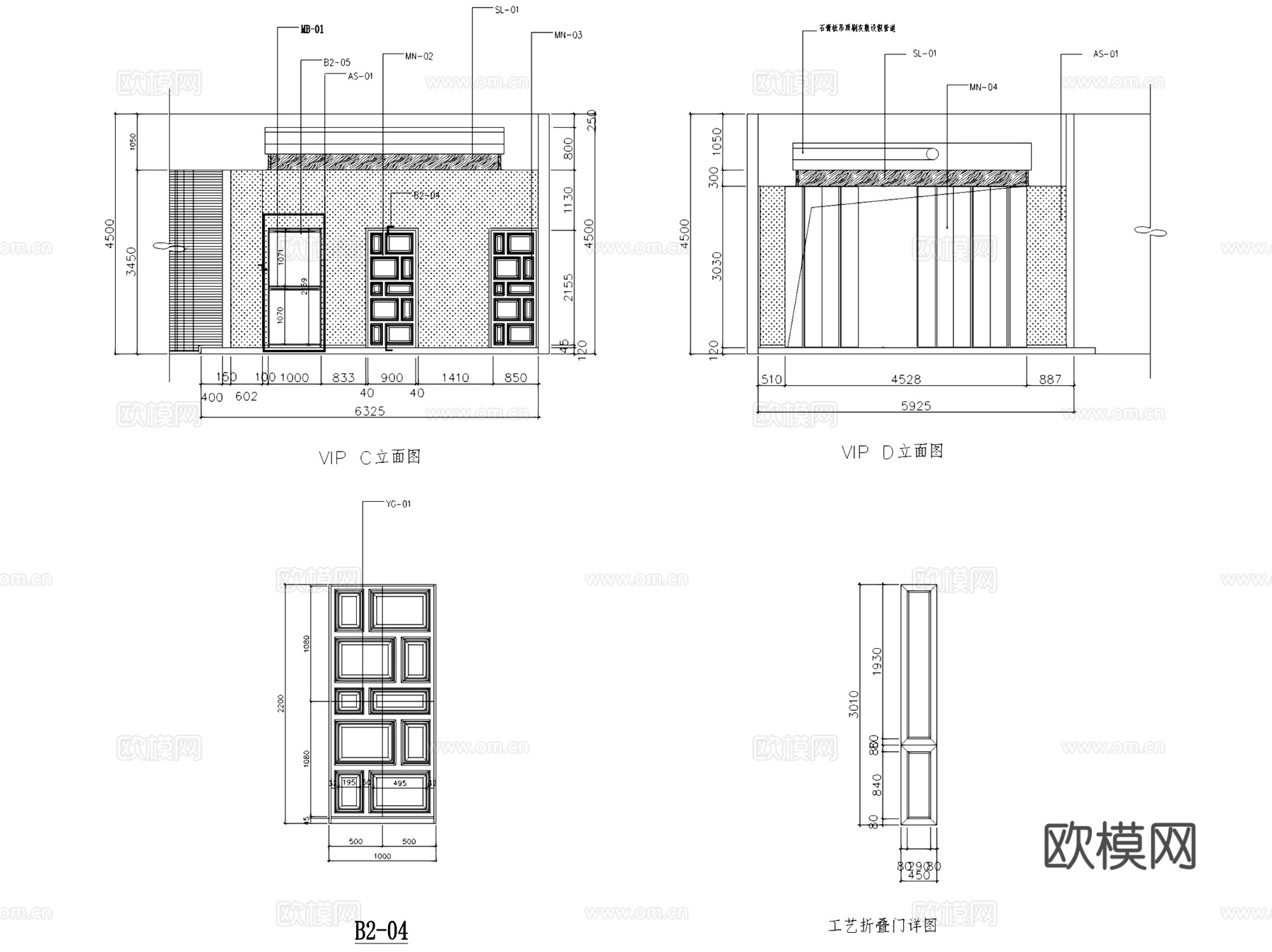 无锡新之城中心广场泰思特西餐厅室内工装CAD施工图整套cad施工图