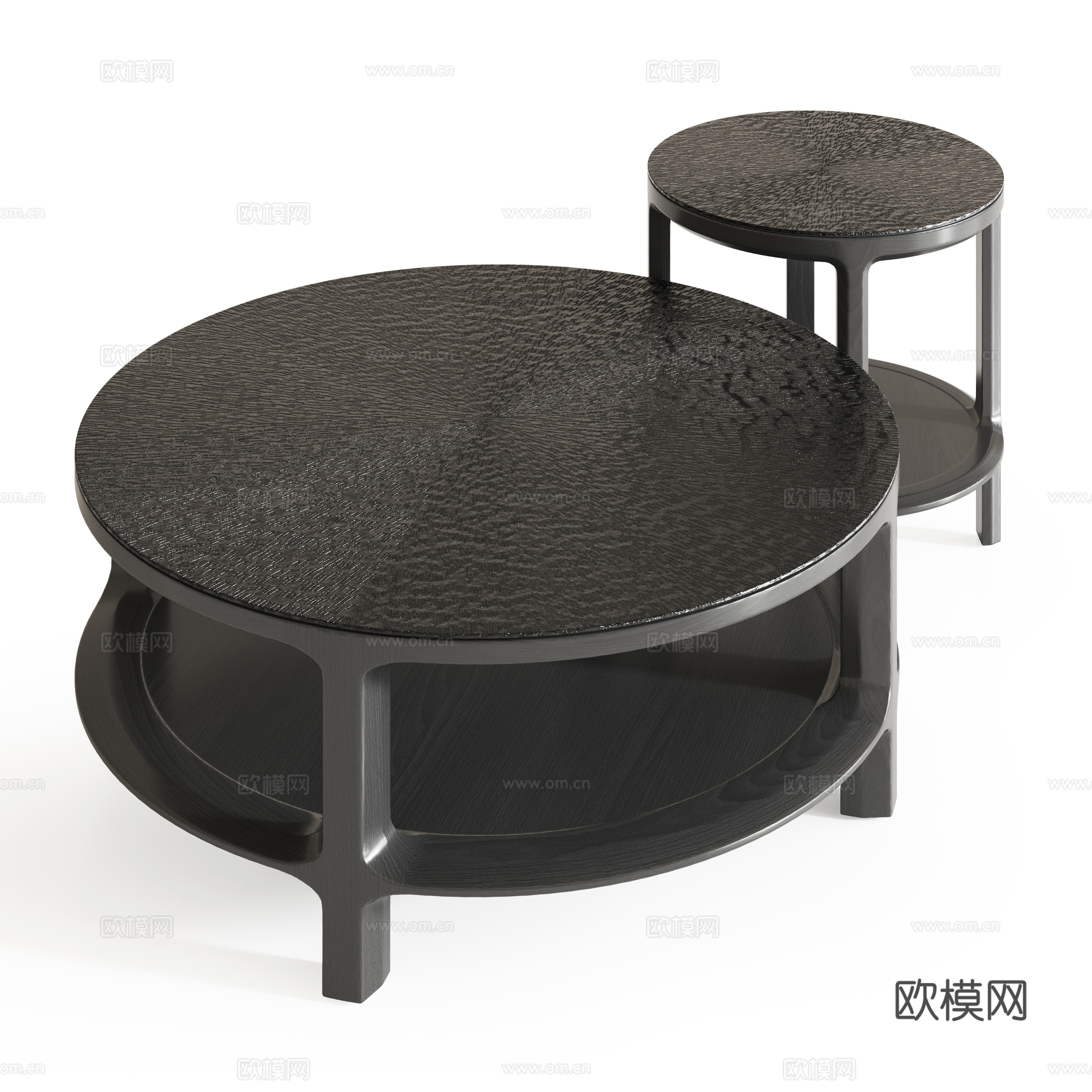 中古风圆形茶几su模型