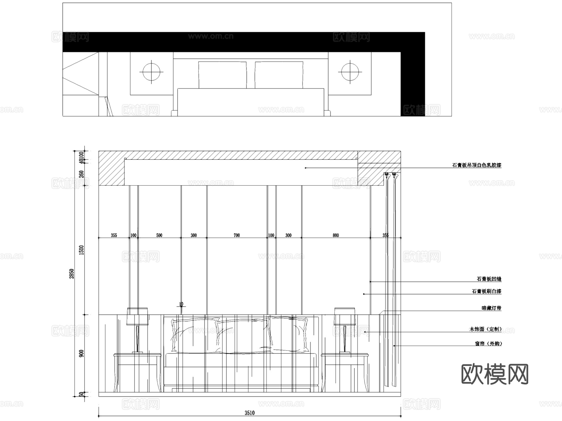 公园天下5-802北欧风两居无主灯室内家装CAD施工图整套cad施工图