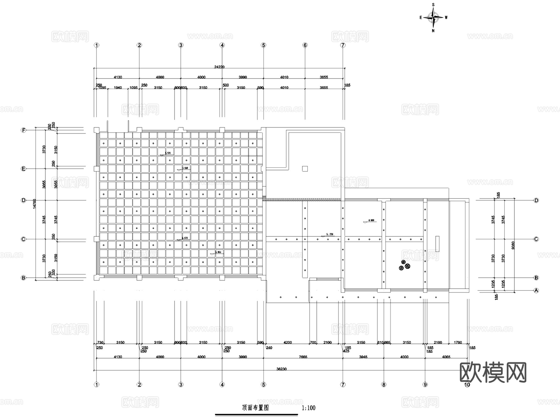 文创阅读创客淮猫咖啡店室内工装CAD施工图+SU模型cad施工图