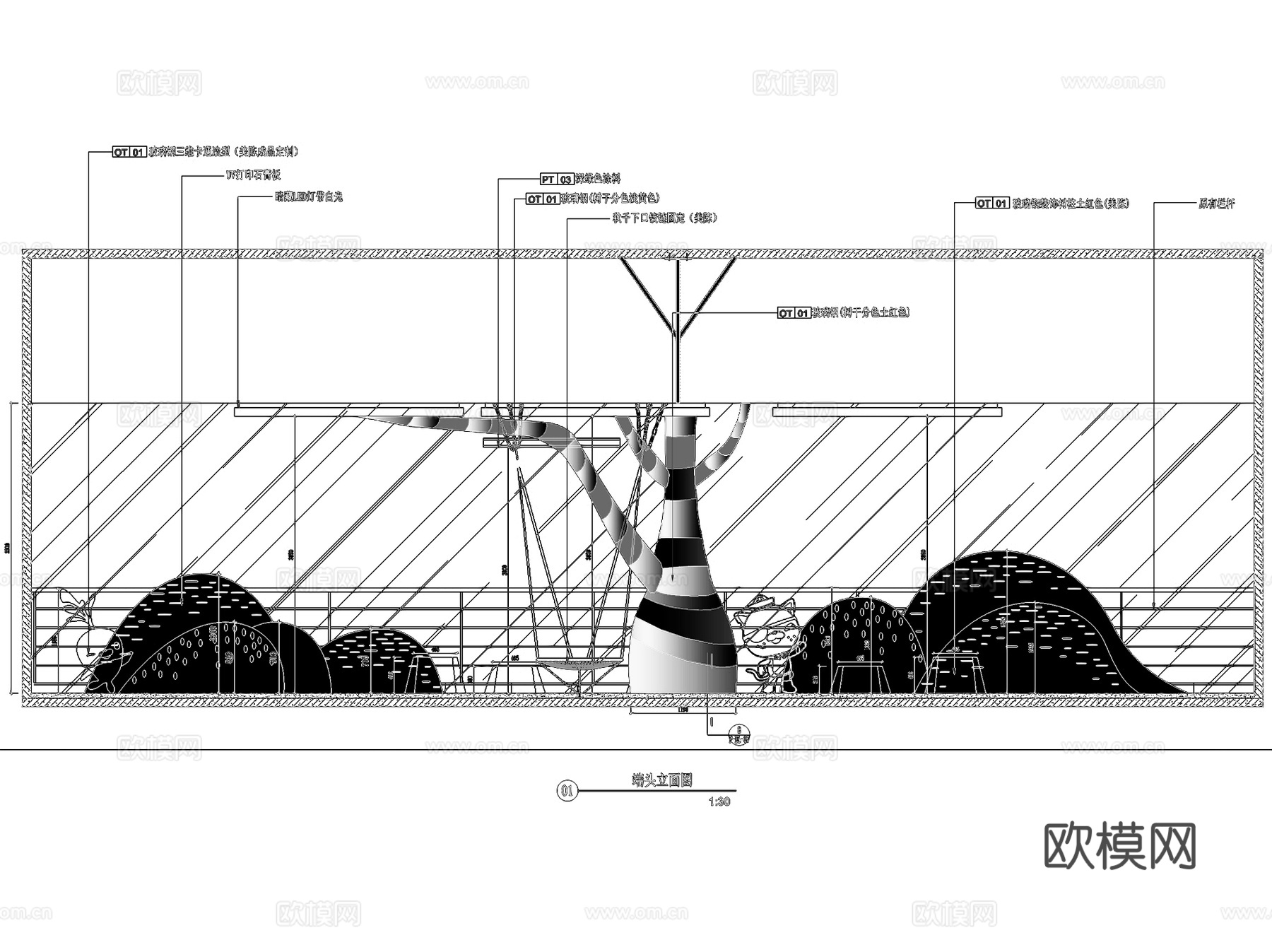 颛桥万达儿童主题商业街室内工装CAD施工图cad施工图