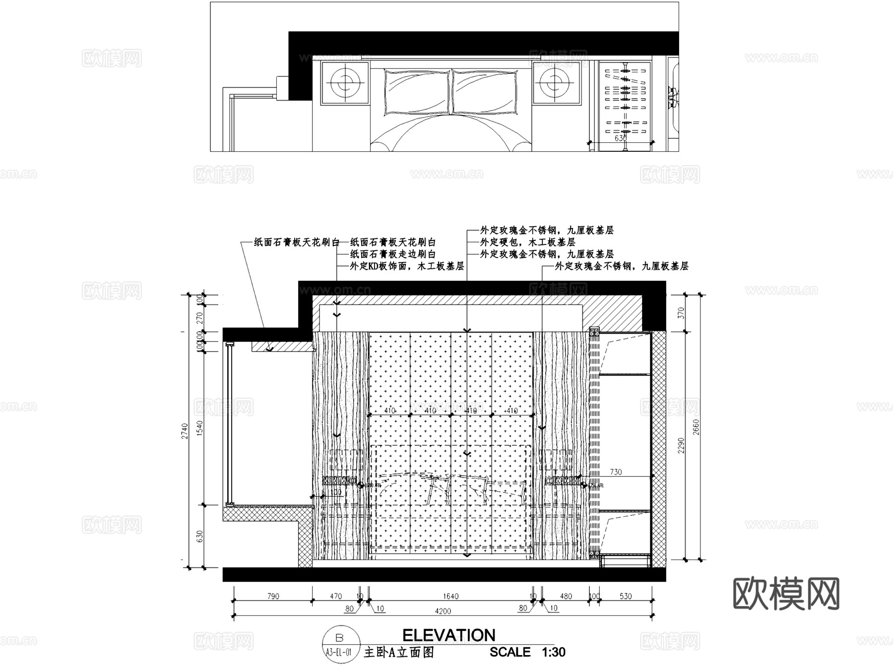 杭州白马山庄3-2203无主灯室内家装CAD施工图整套cad施工图