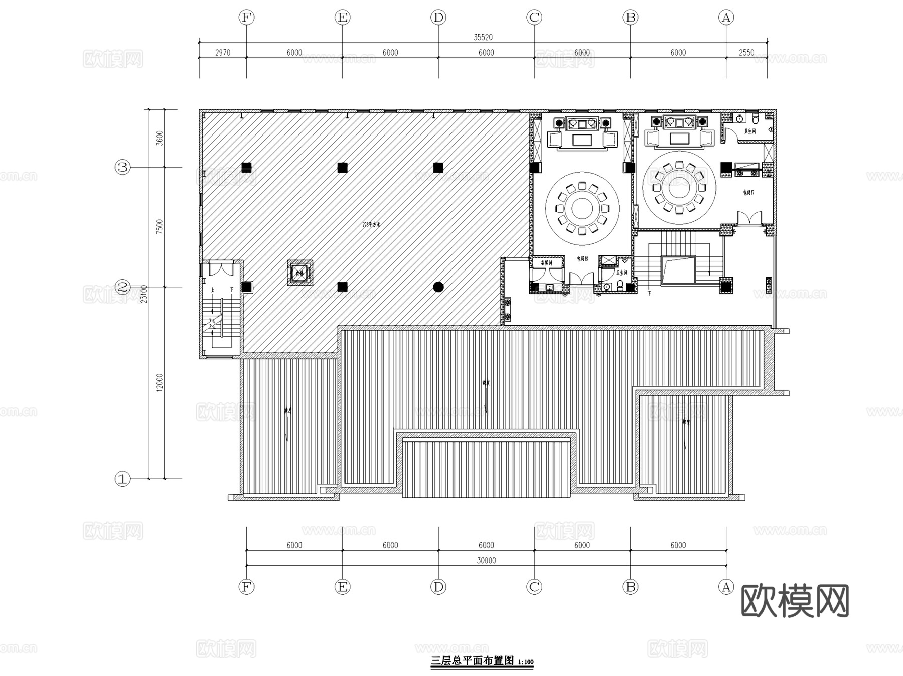 郑州苏园一号餐厅室内外工装CAD施工图整套cad施工图