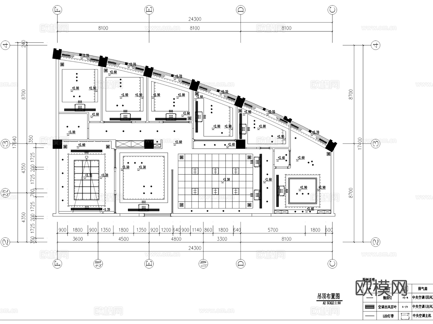 山东长福置业有限公司办公室室内工装CAD施工图整套cad施工图