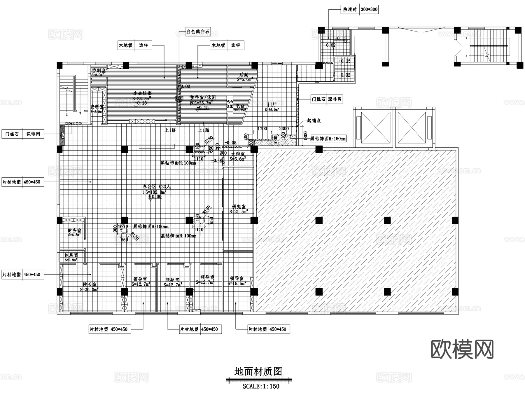 武夷工贸3#规划院办公室室内工装CAD施工图+3Dmax模型cad施工图