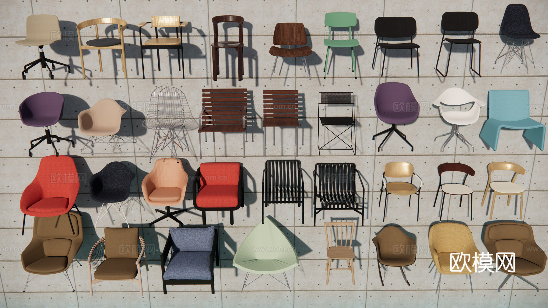 欧式现代休闲椅 塑料休闲椅 金属休闲椅su模型