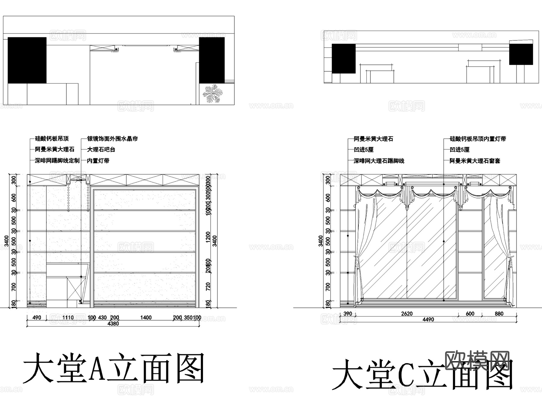 欧式塞格办公室室内工装CAD施工图+3Dmax模型cad施工图
