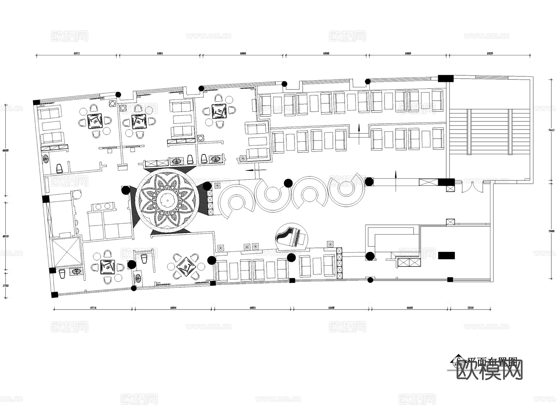 华章欧式咖啡厅室内工装CAD施工图cad施工图