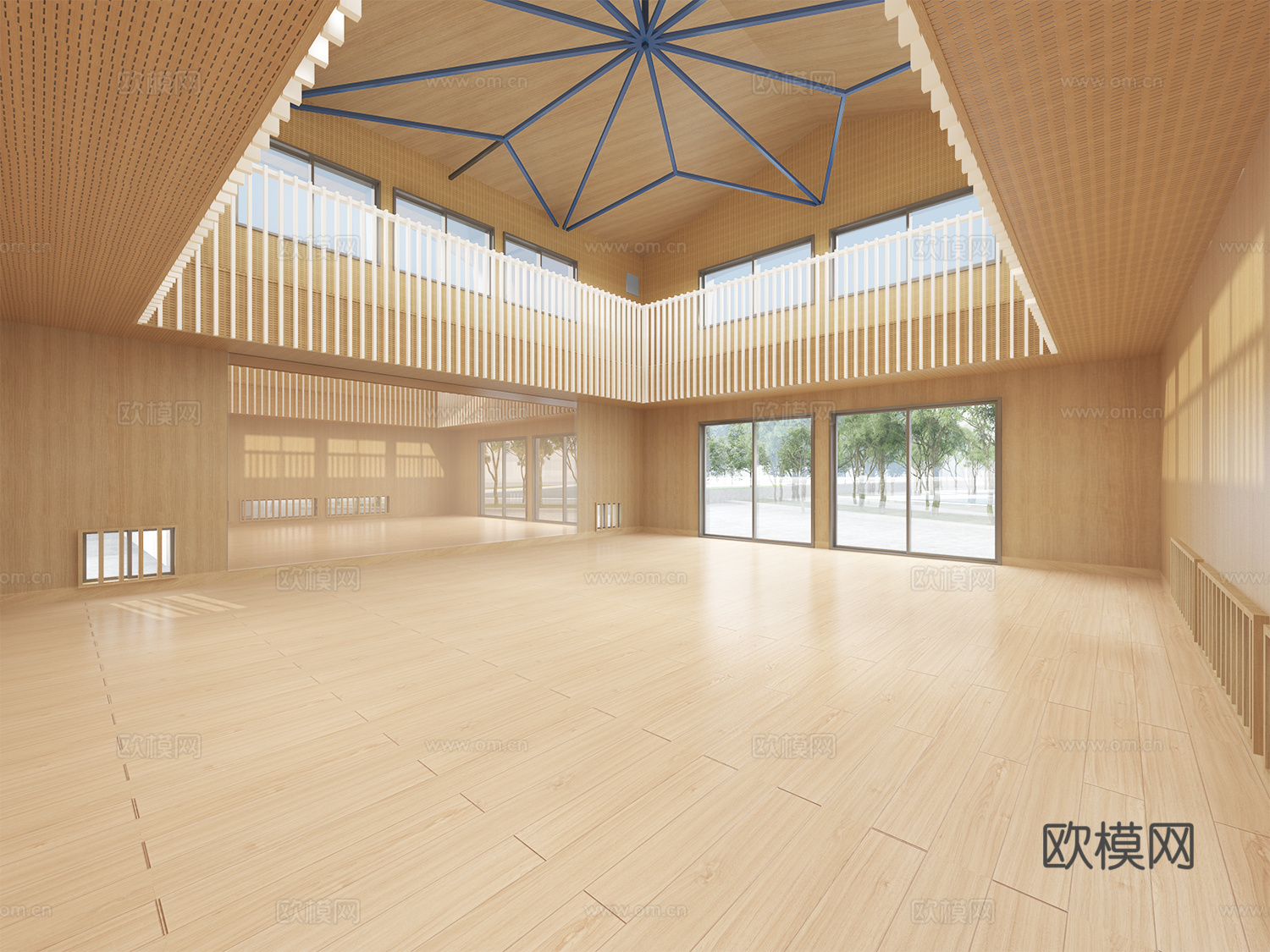 舞蹈室  办公空间 教室空间3d模型下载