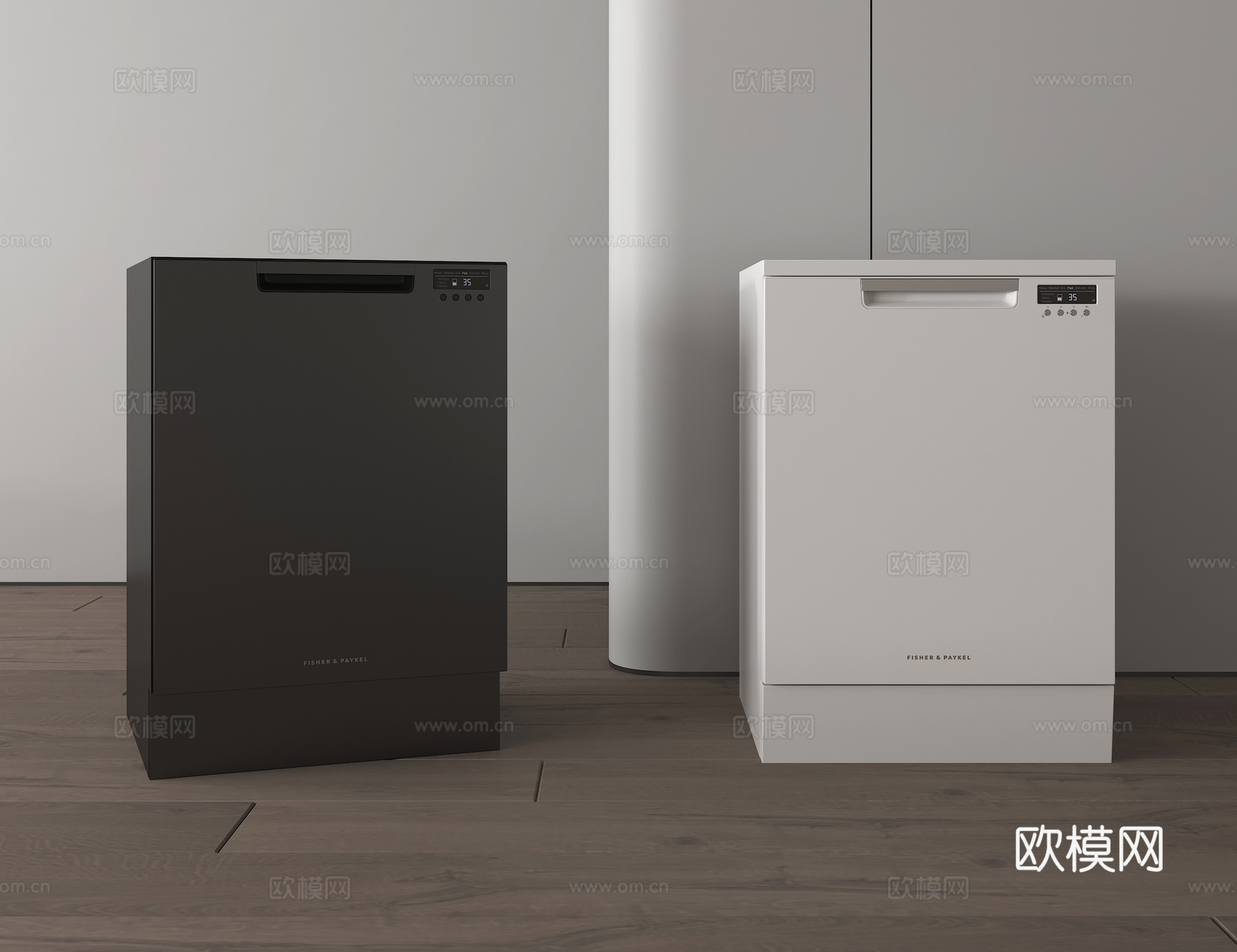 现代洗碗机 消毒柜su模型