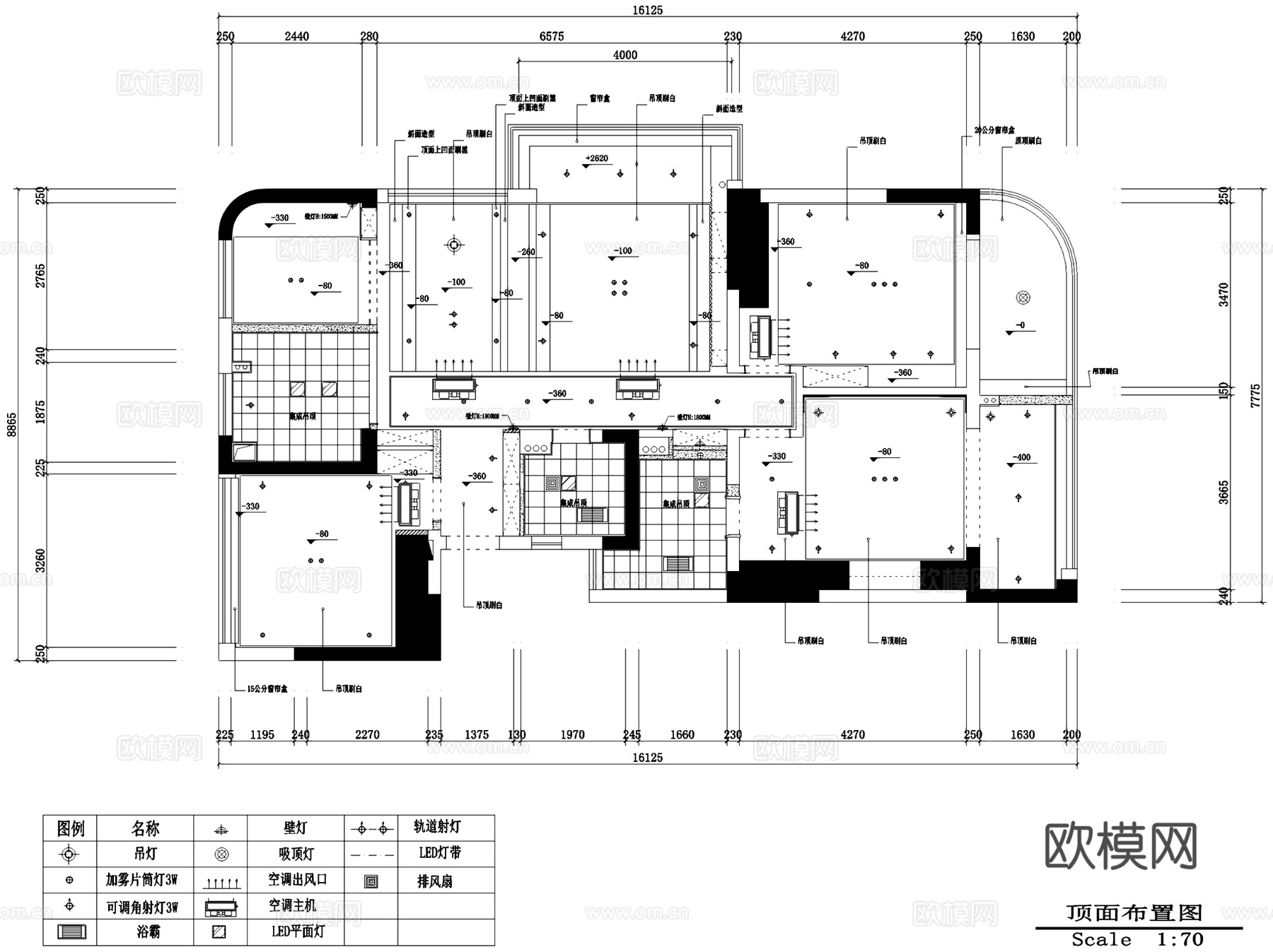 融信学院府8-301无主灯室内家装CAD施工图整套cad施工图