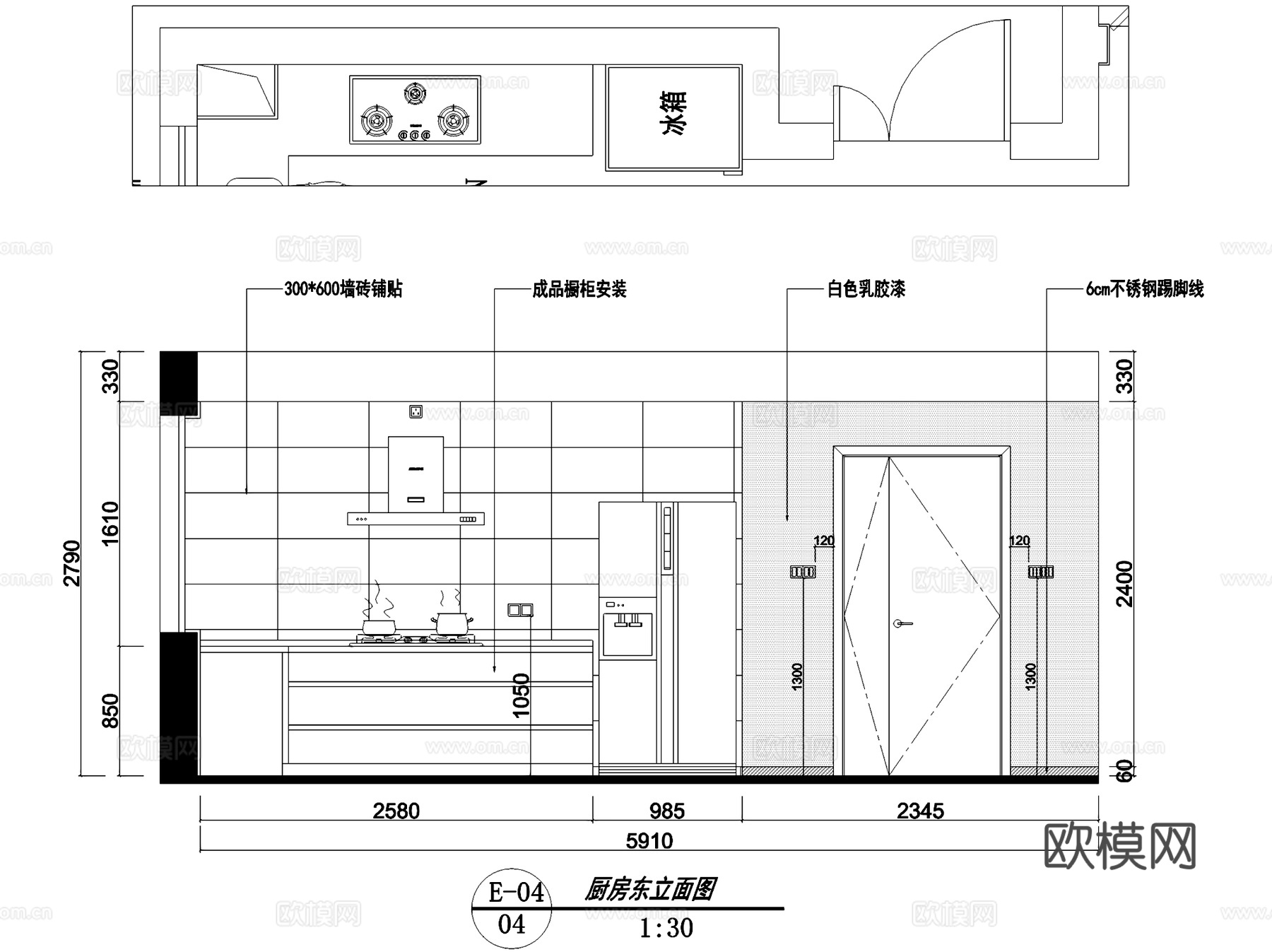 周庄雅居无主灯室内家装CAD施工图整套cad施工图