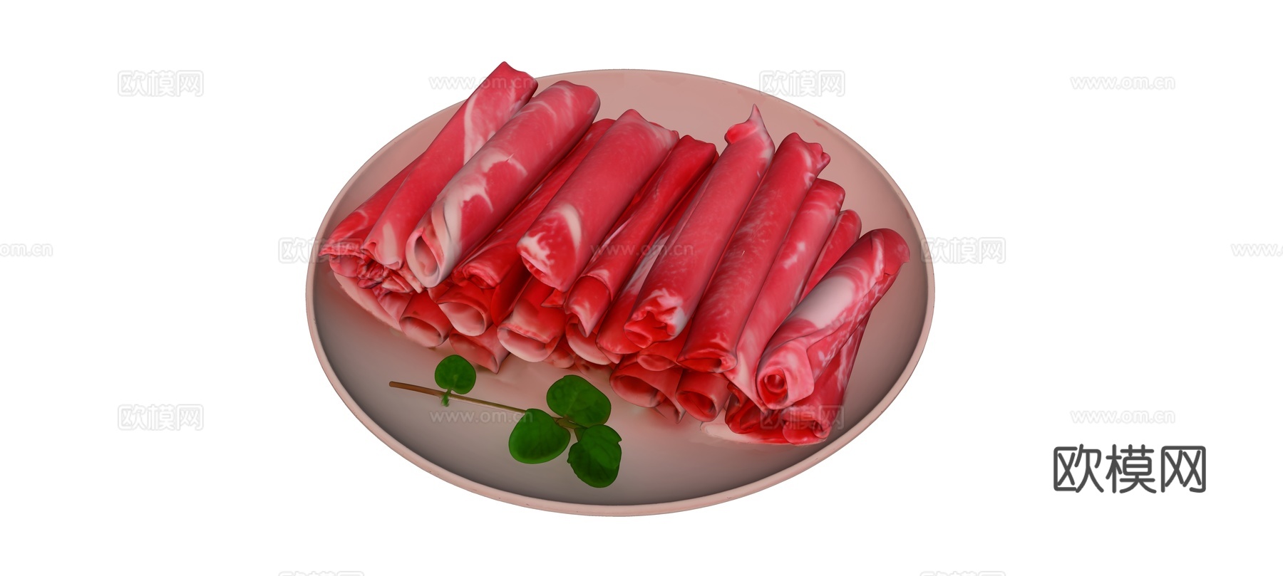 一盘羊肉卷su模型