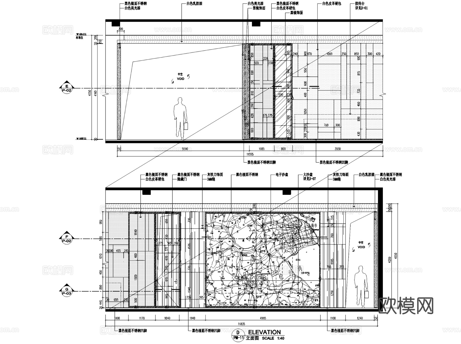 大润发销售中心售楼处室内装饰CAD施工图整套cad施工图