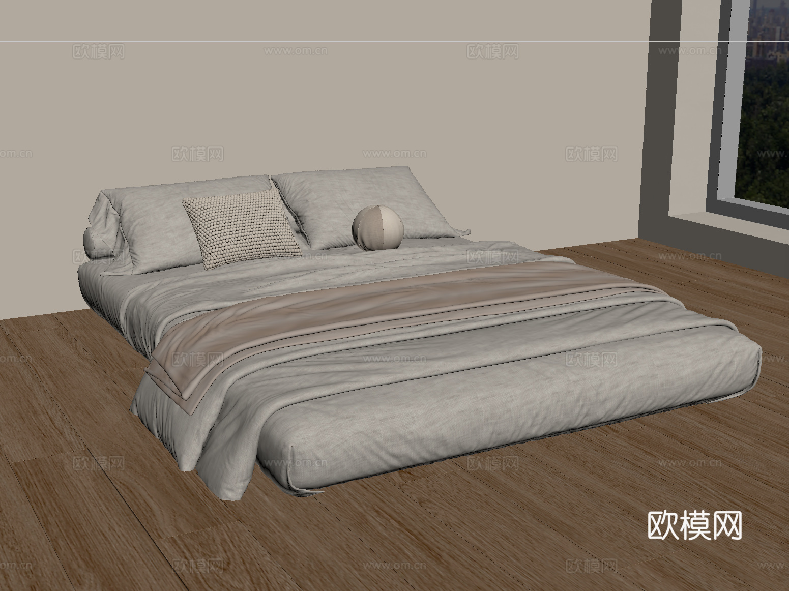 现代床垫 榻榻米床垫 床品su模型