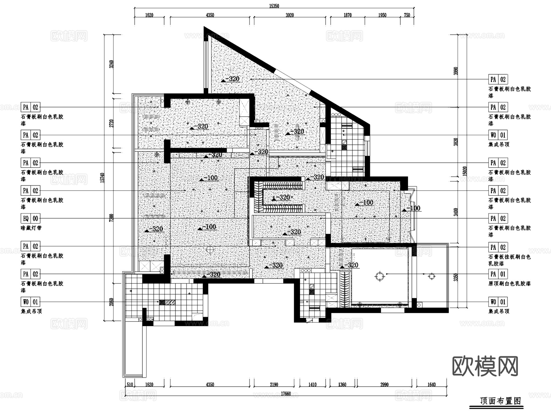 杭州世贸之西湖无主灯室内家装CAD施工图cad施工图