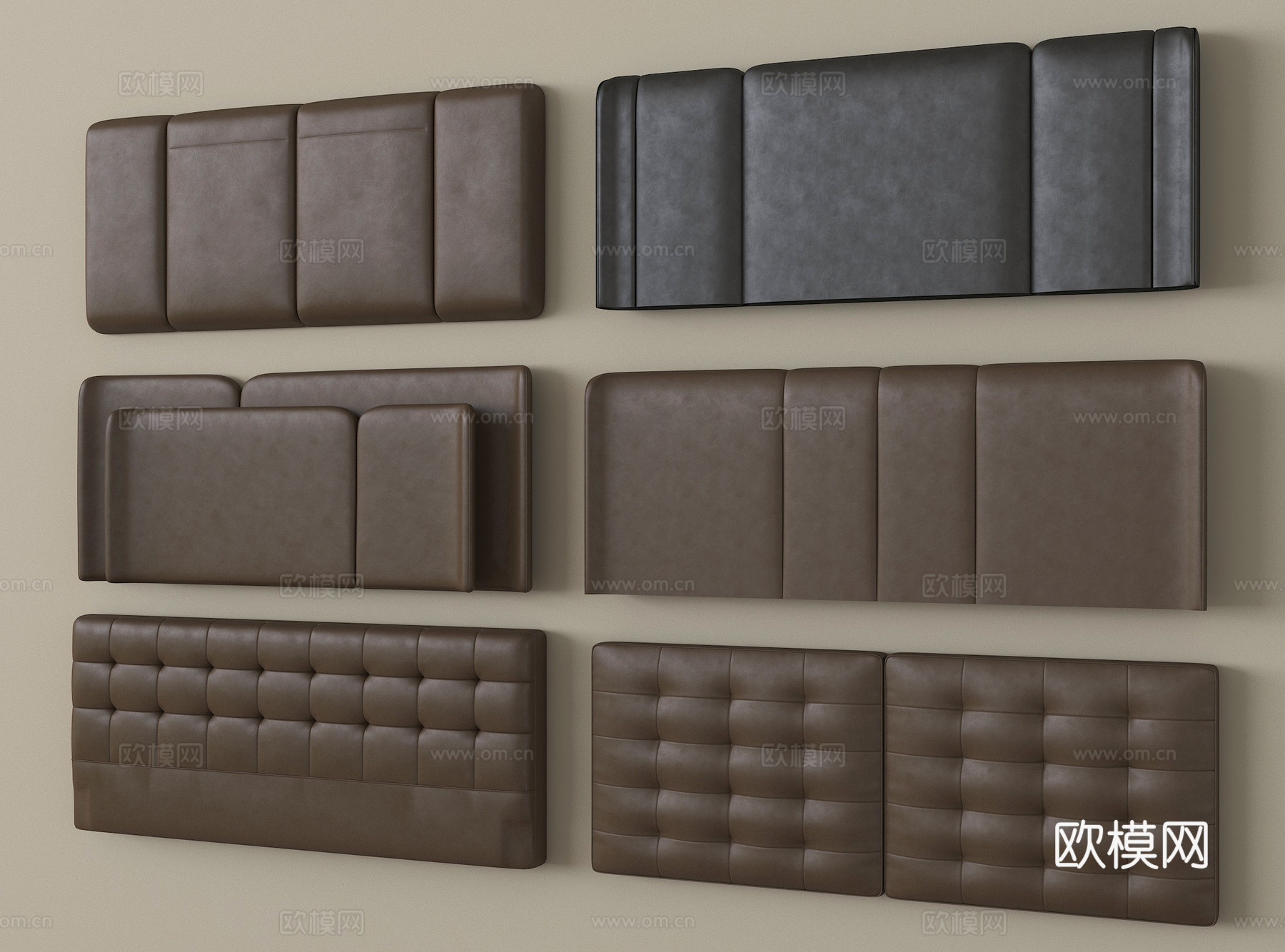 现代床靠背 床品 床头su模型