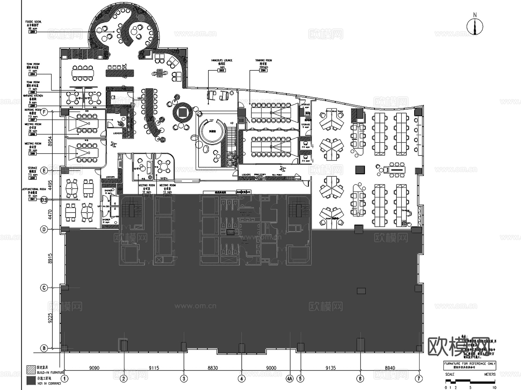 瑞安广场23F,25F,26F办公室室内工装CAD施工图整套cad施工图
