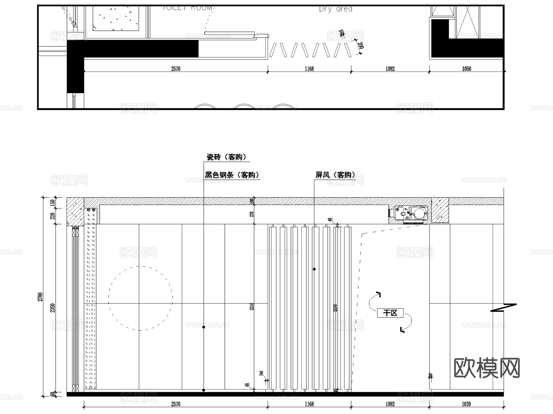 西溪华东园24-1-401无主灯室内家装CAD施工图整套cad施工图