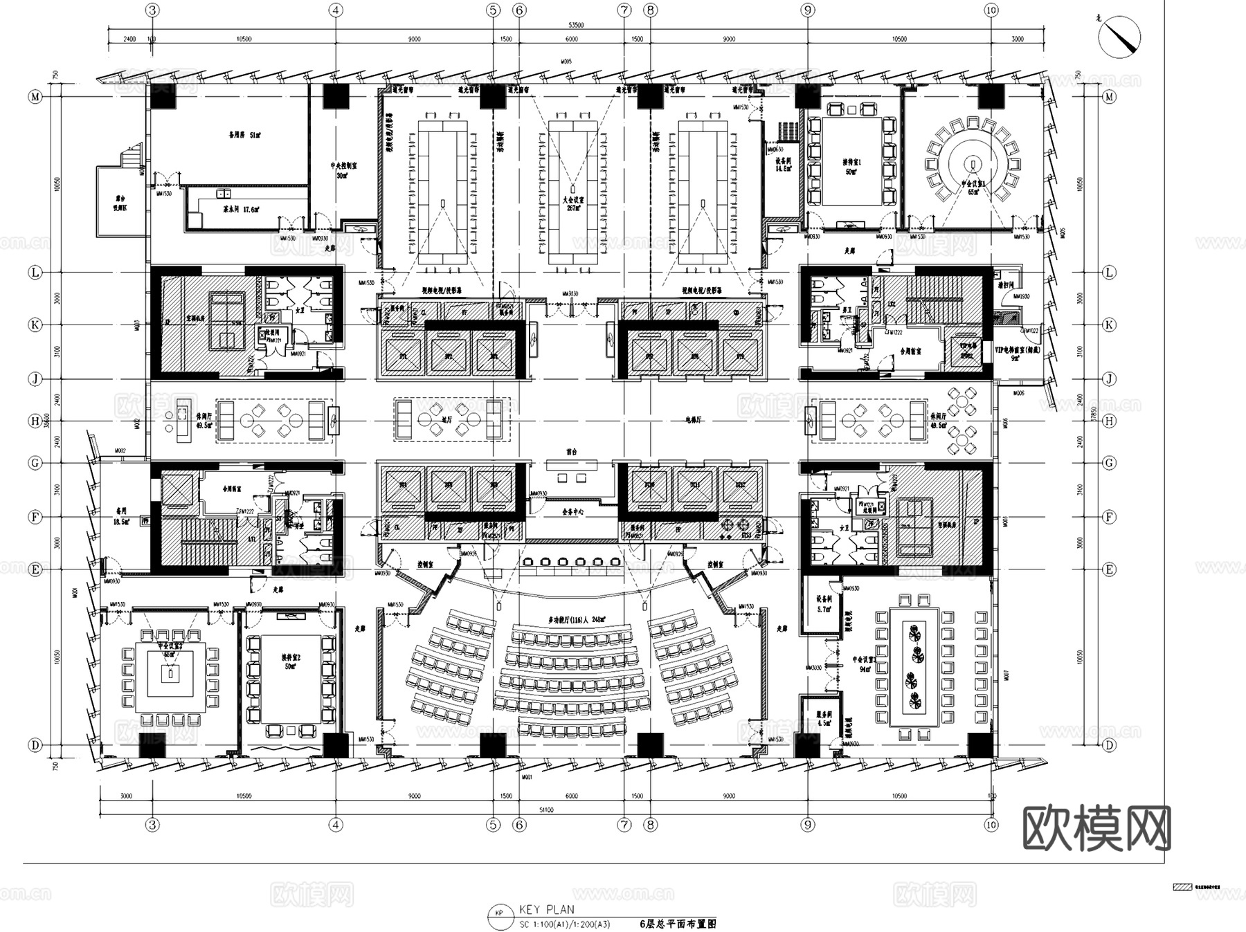 南山宝湾物流中心南开大厦办公室室内工装CAD施工图整套+文本cad施工图