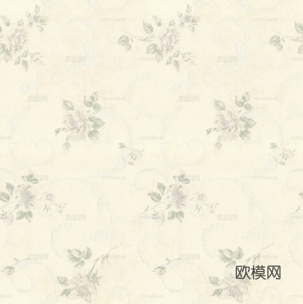 无缝田园风花纹壁纸下载