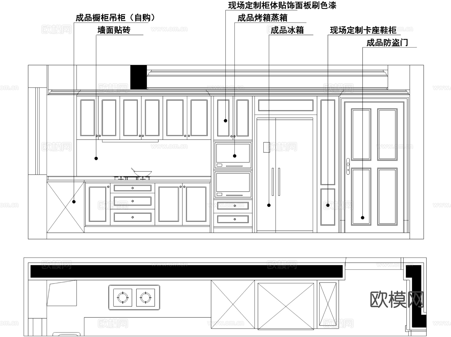橡树湾C1-1-3004无主灯室内家装CAD施工图整套cad施工图cad施工图