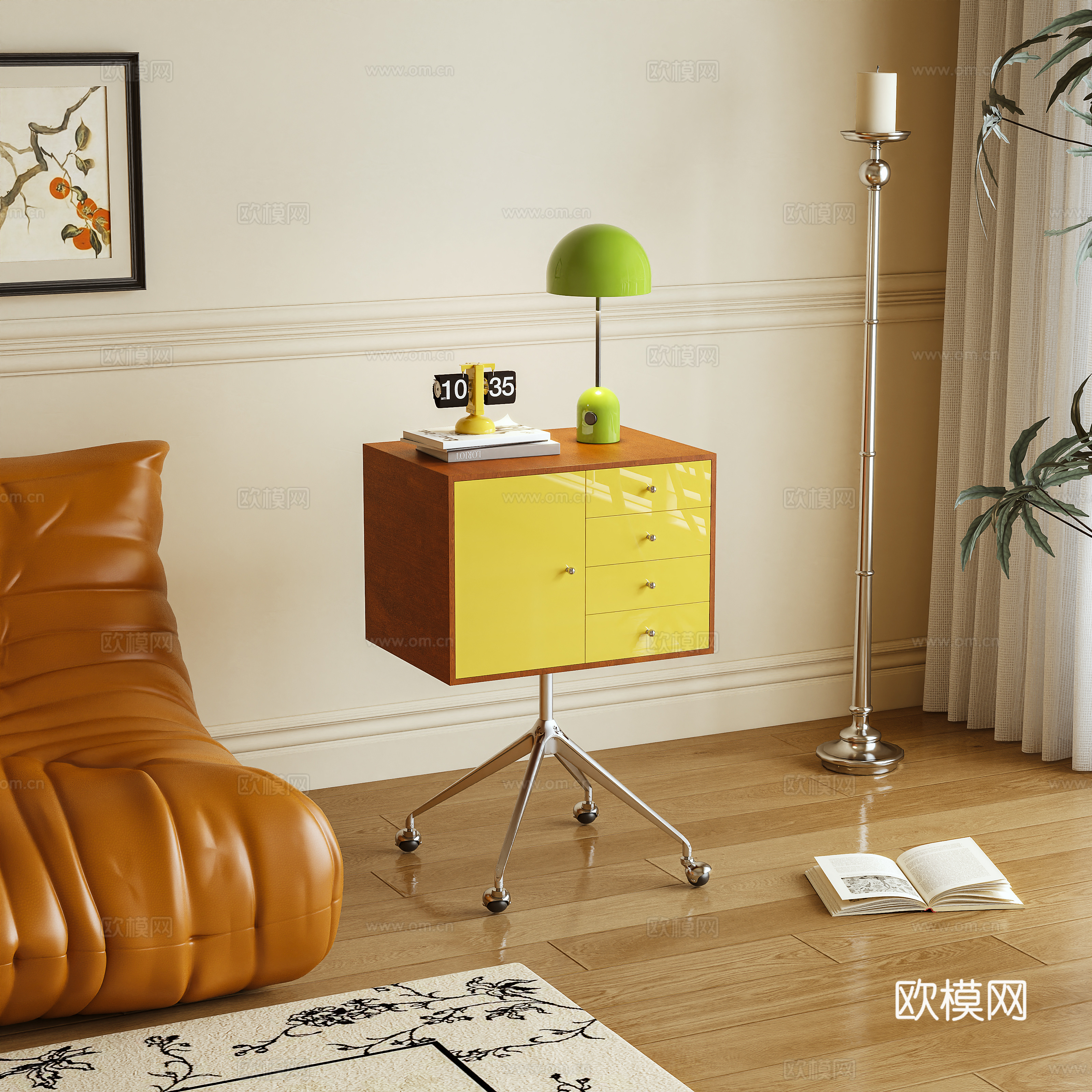 边几 边柜 移动柜 储物柜 摆件3d模型下载