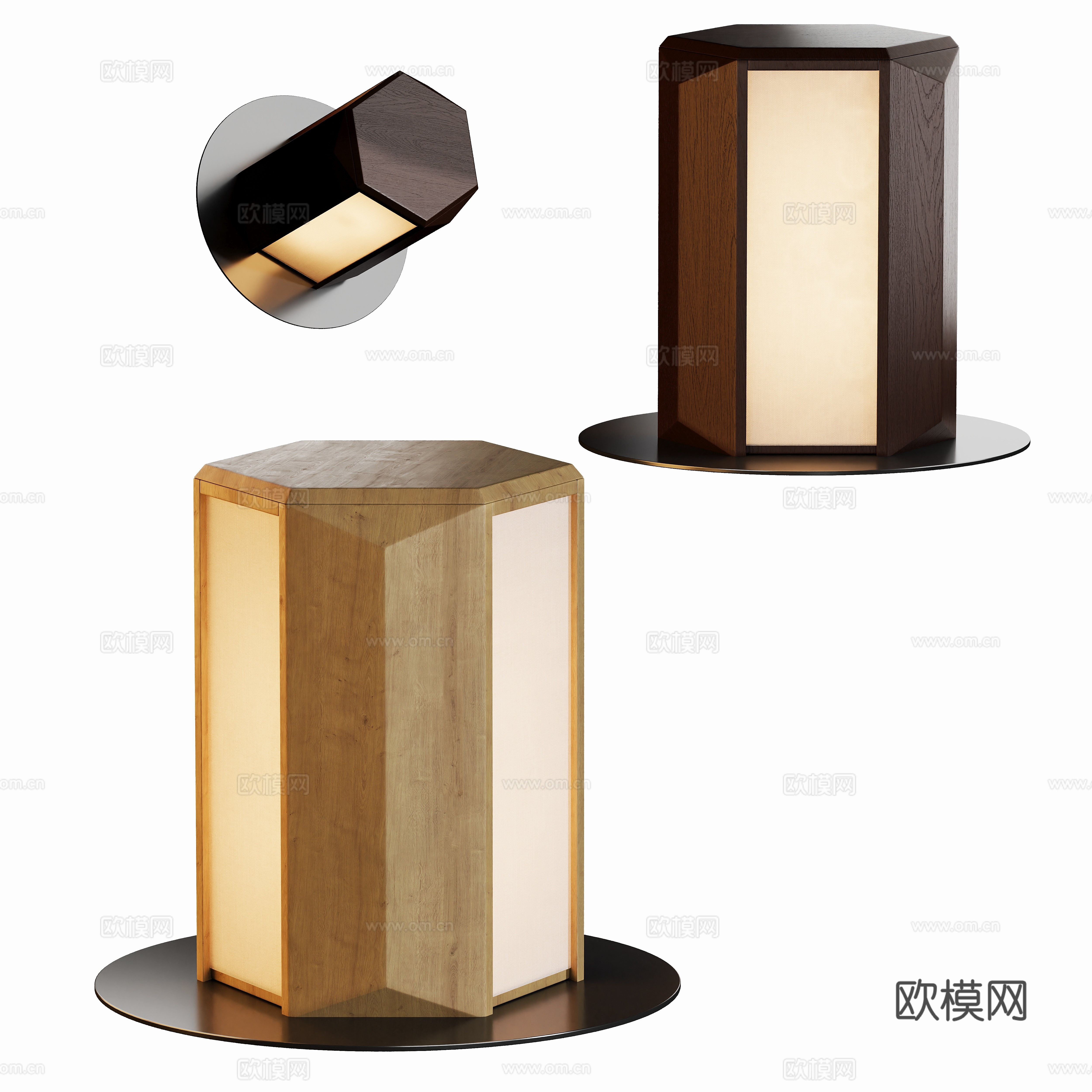 现代中古艺术台灯su模型