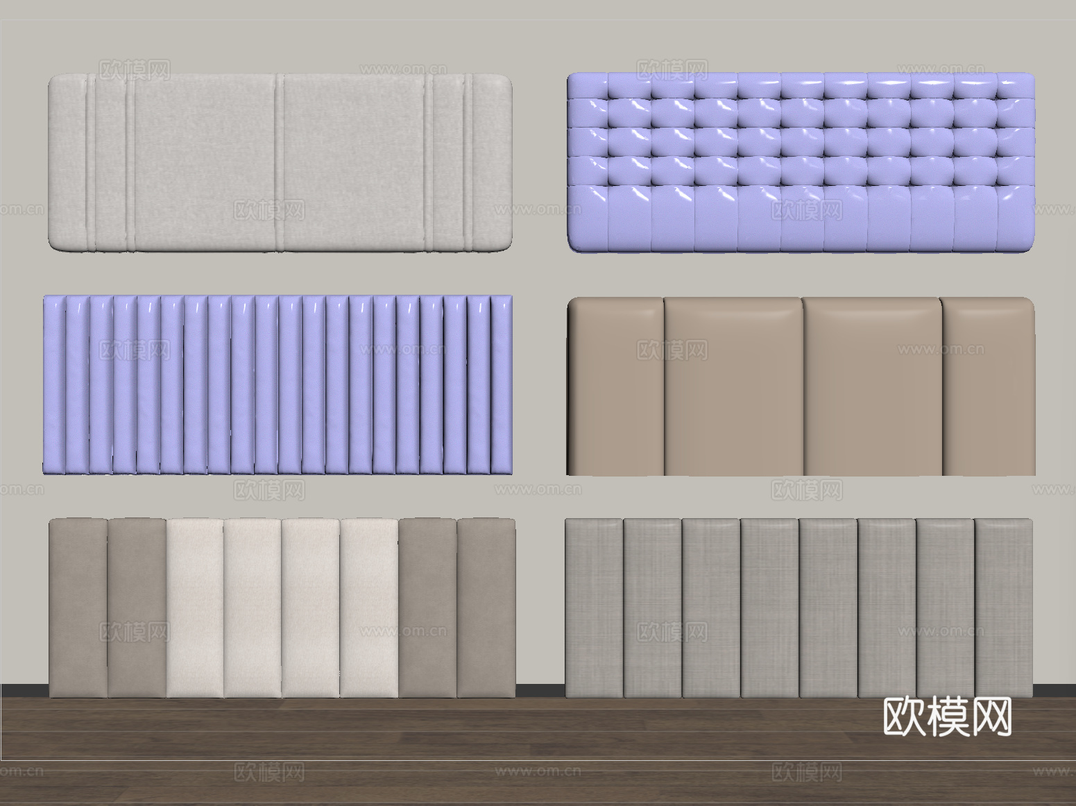 现代床靠背 床品 床头su模型