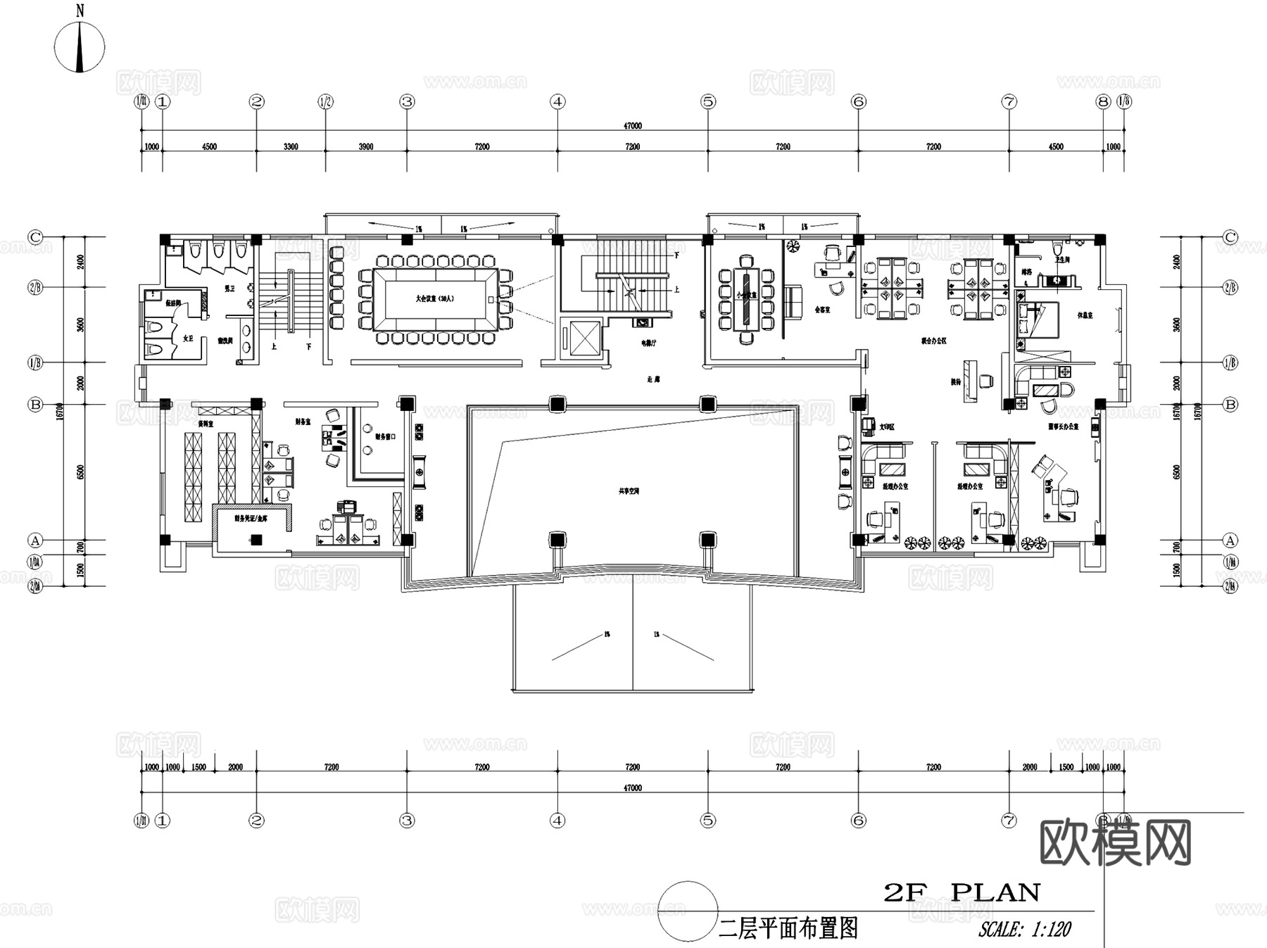 苏州澳华集团中式办公楼室内工装CAD施工图整套cad施工图