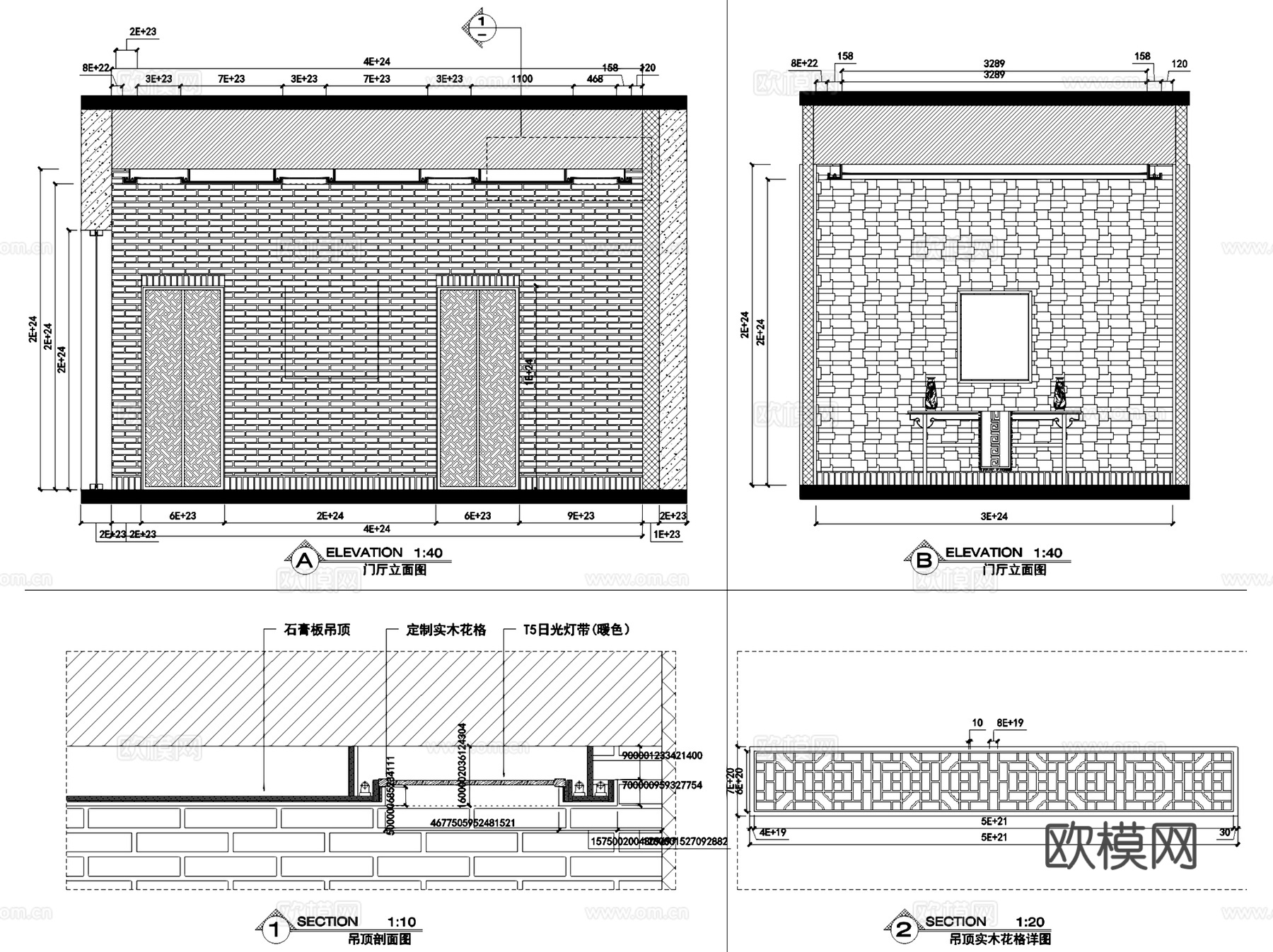 盛皇茗茶西南路店茶室会所室内工装CAD施工图cad施工图