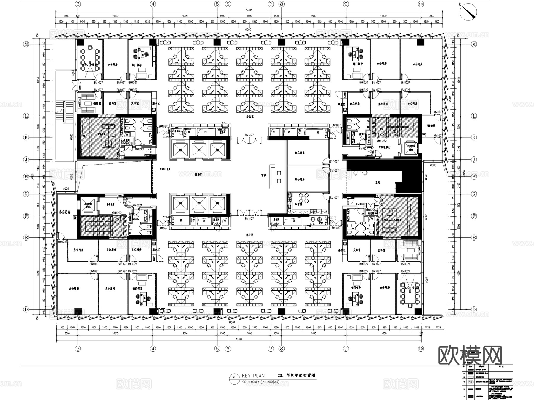 南山宝湾物流中心南开大厦办公室室内工装CAD施工图整套+文本cad施工图