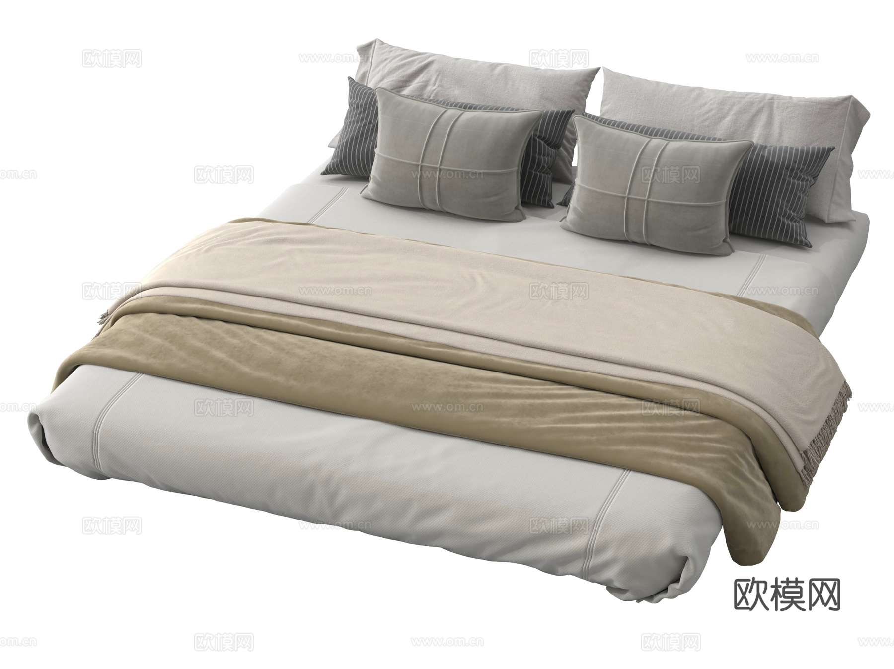 现代床垫 榻榻米床垫 床品su模型