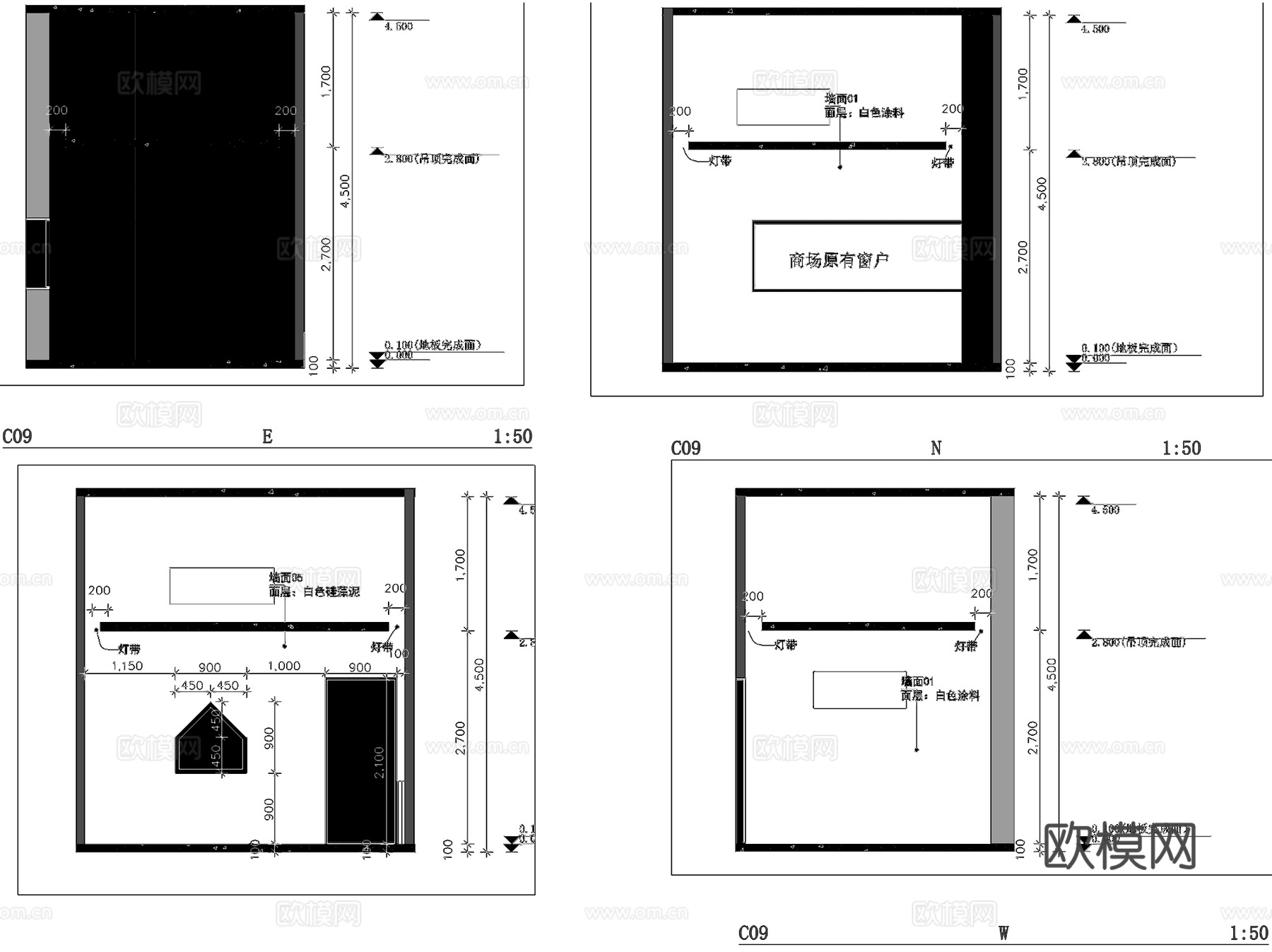 科贝乐早教培训丹东万达店室内工装CAD施工图cad施工图