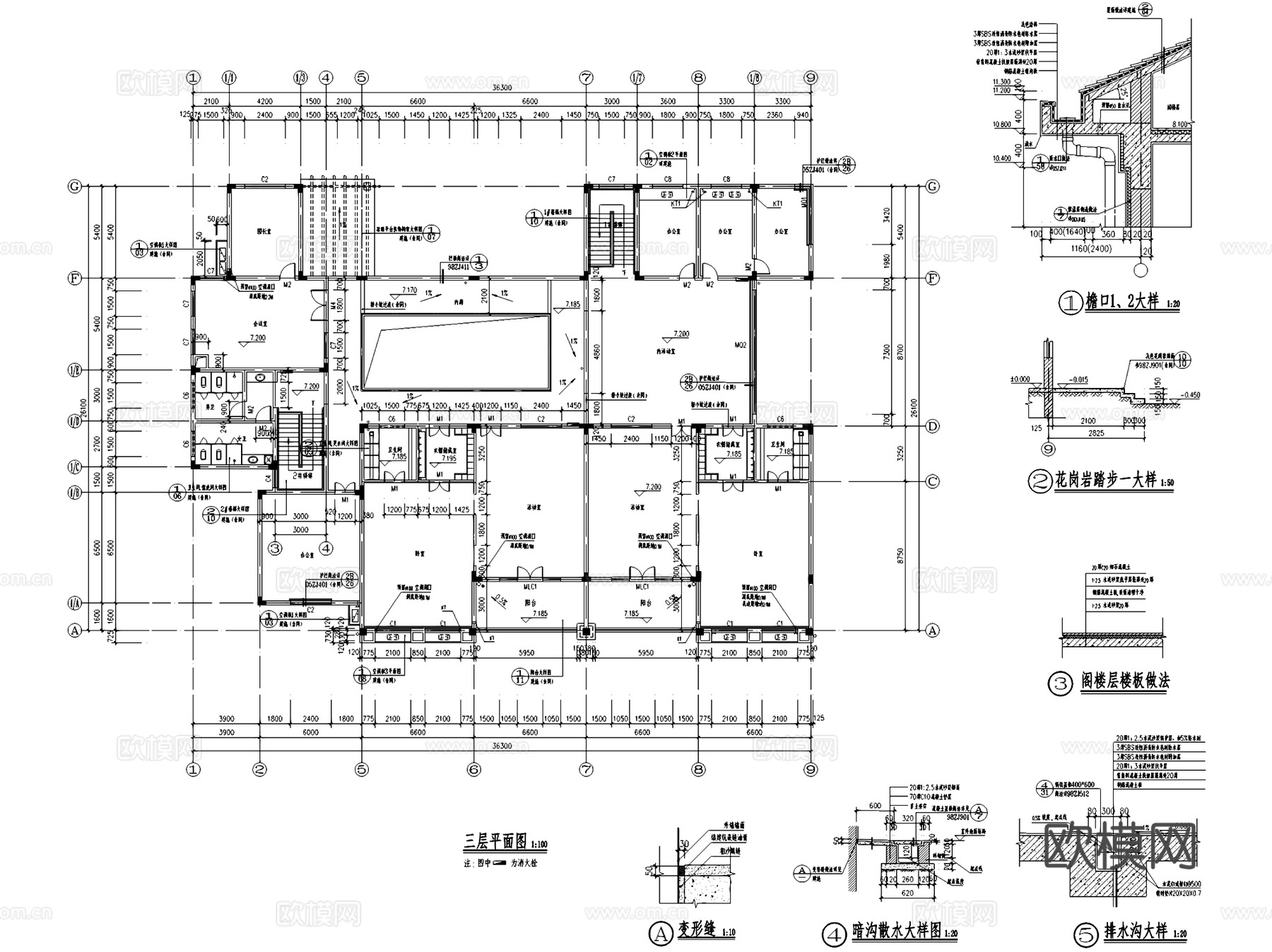 株洲榕树花园社区幼儿园建筑CAD施工图cad施工图