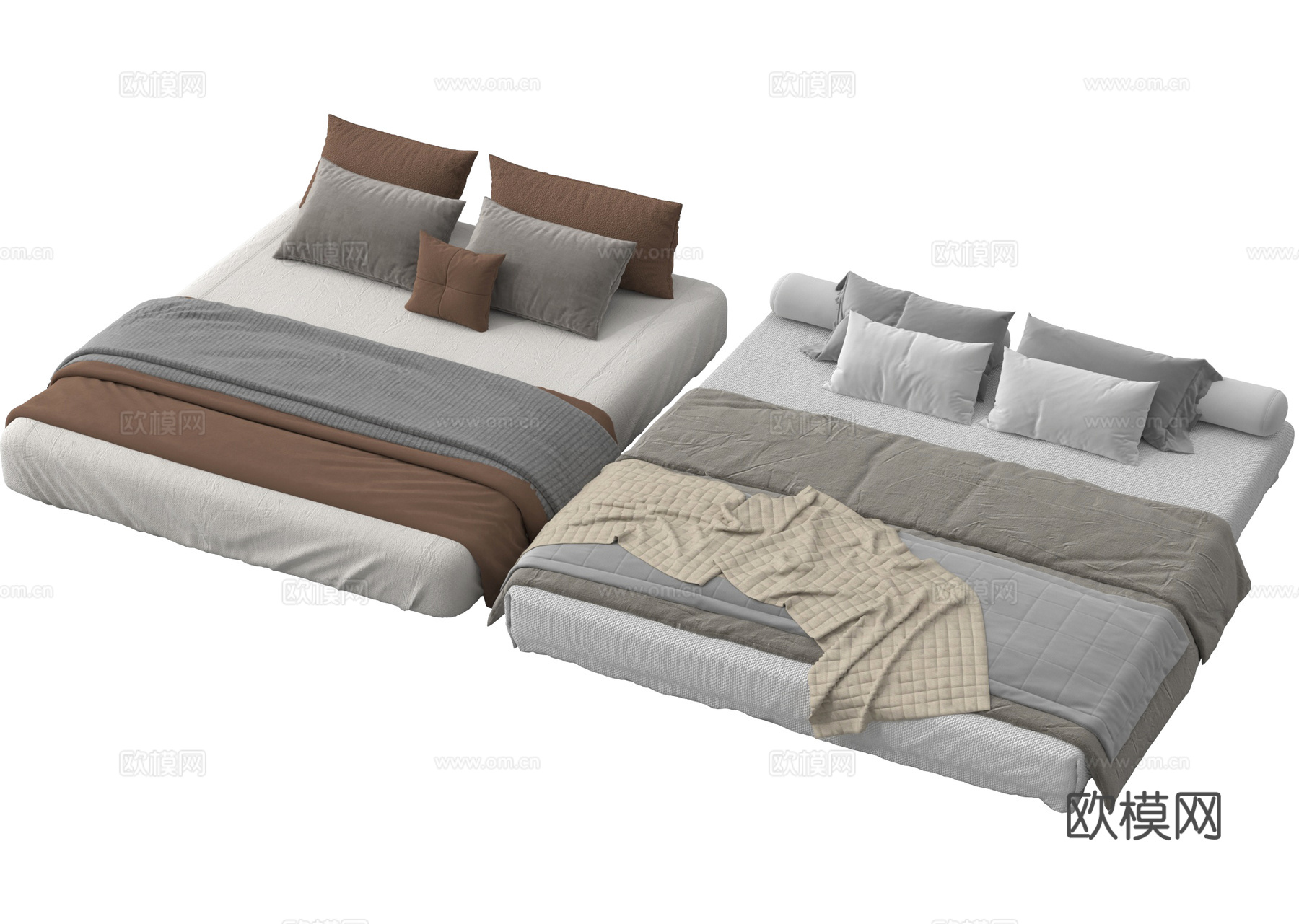 现代床垫 榻榻米床垫 床品3d模型下载