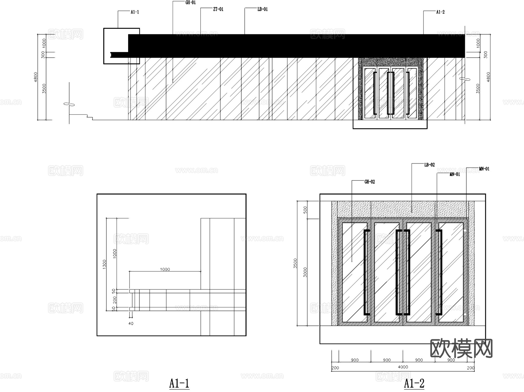 无锡新之城中心广场泰思特西餐厅室内工装CAD施工图整套cad施工图