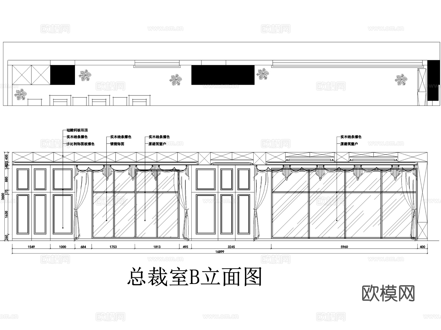 欧式塞格办公室室内工装CAD施工图+3Dmax模型cad施工图
