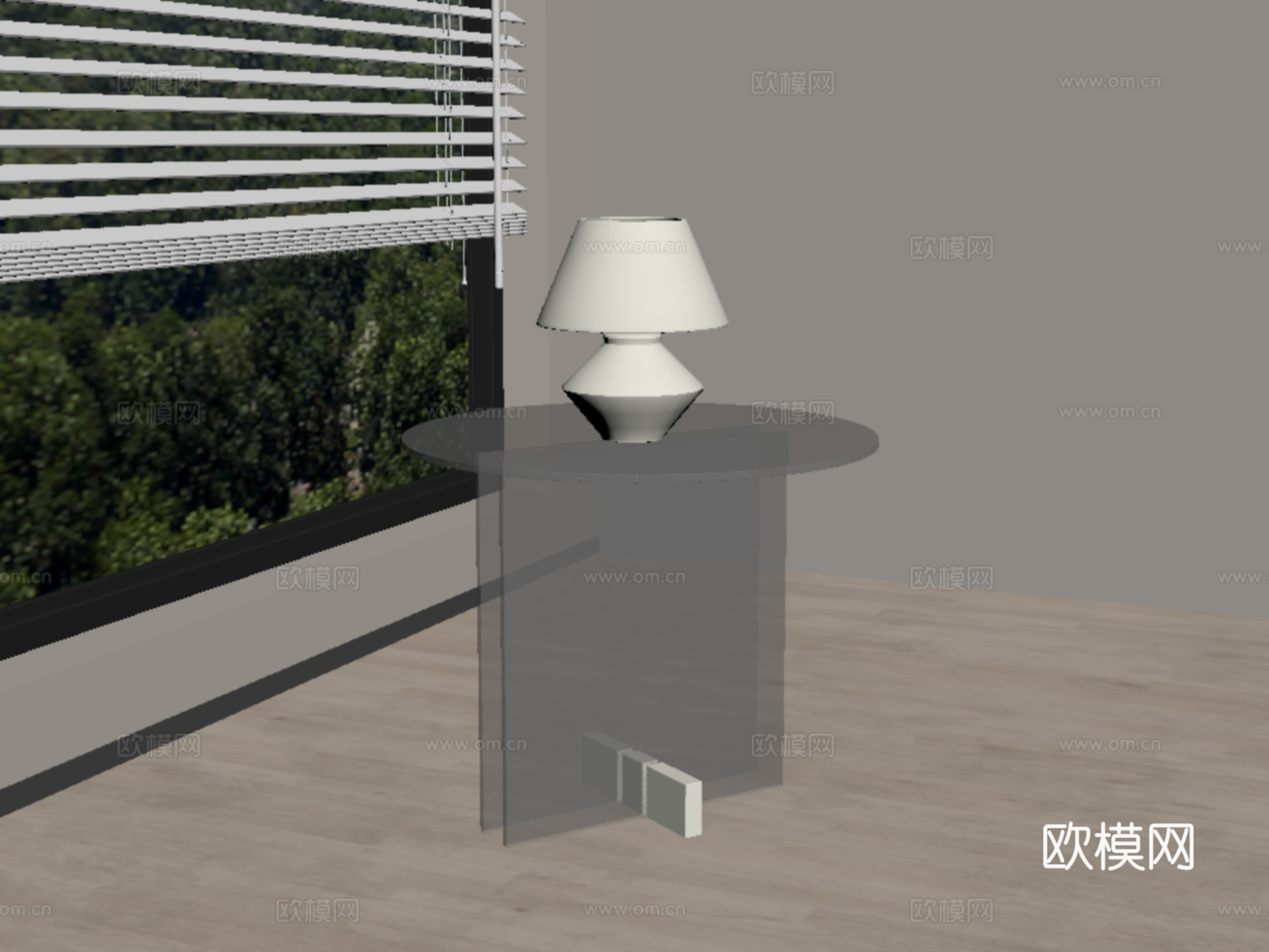 现代边几 台灯su模型