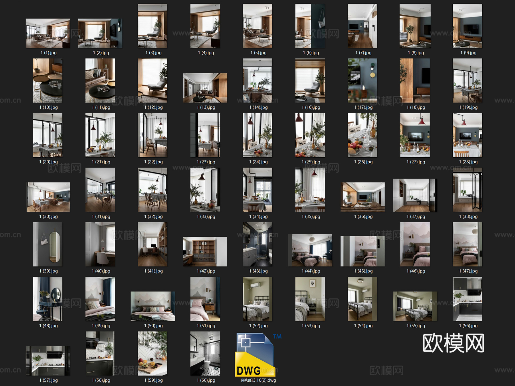 雍和府9-1-801无主灯室内家装CAD施工图整套cad施工图