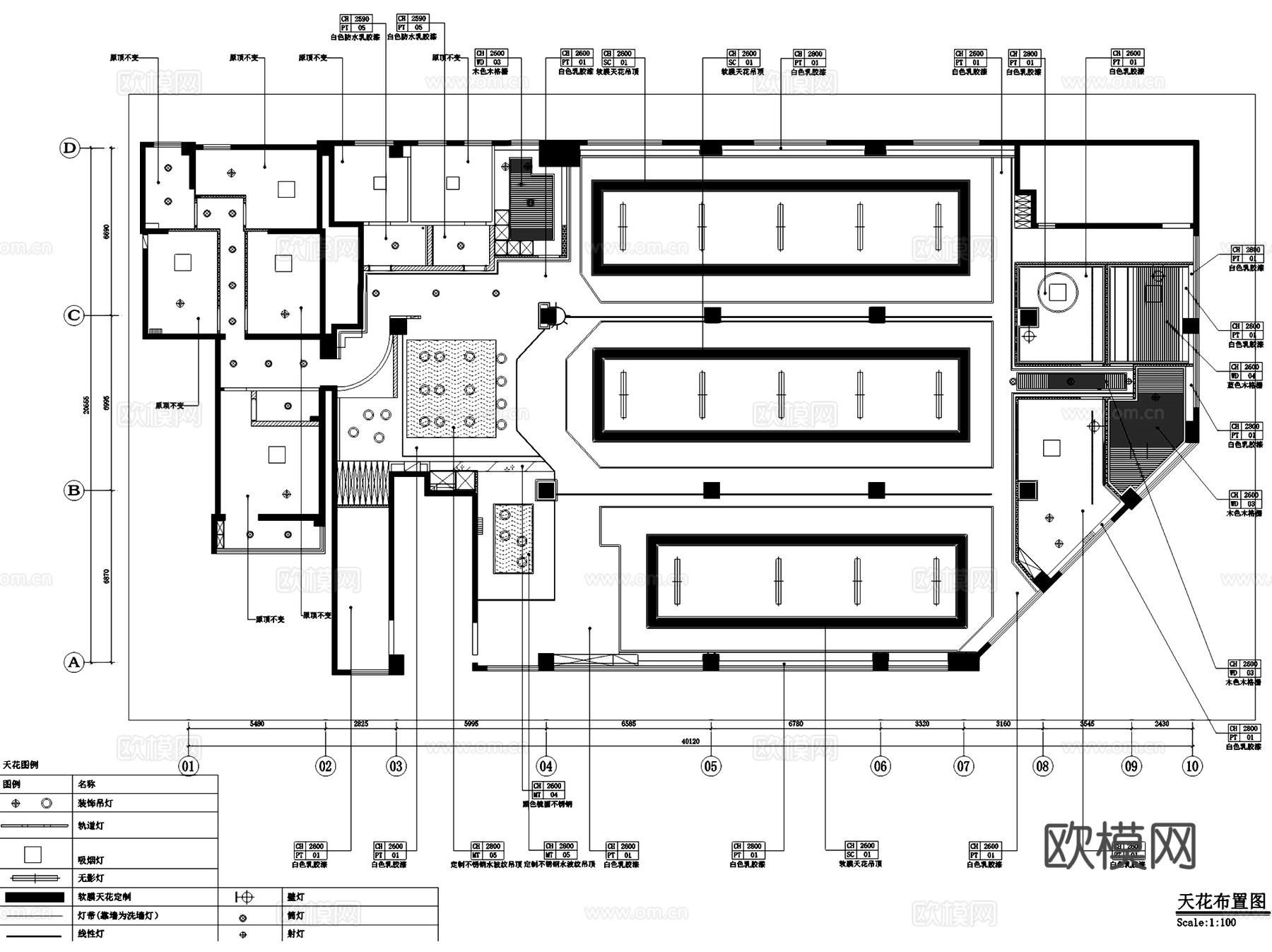798台球厅棋牌室俱乐部室内工装CAD施工图cad施工图