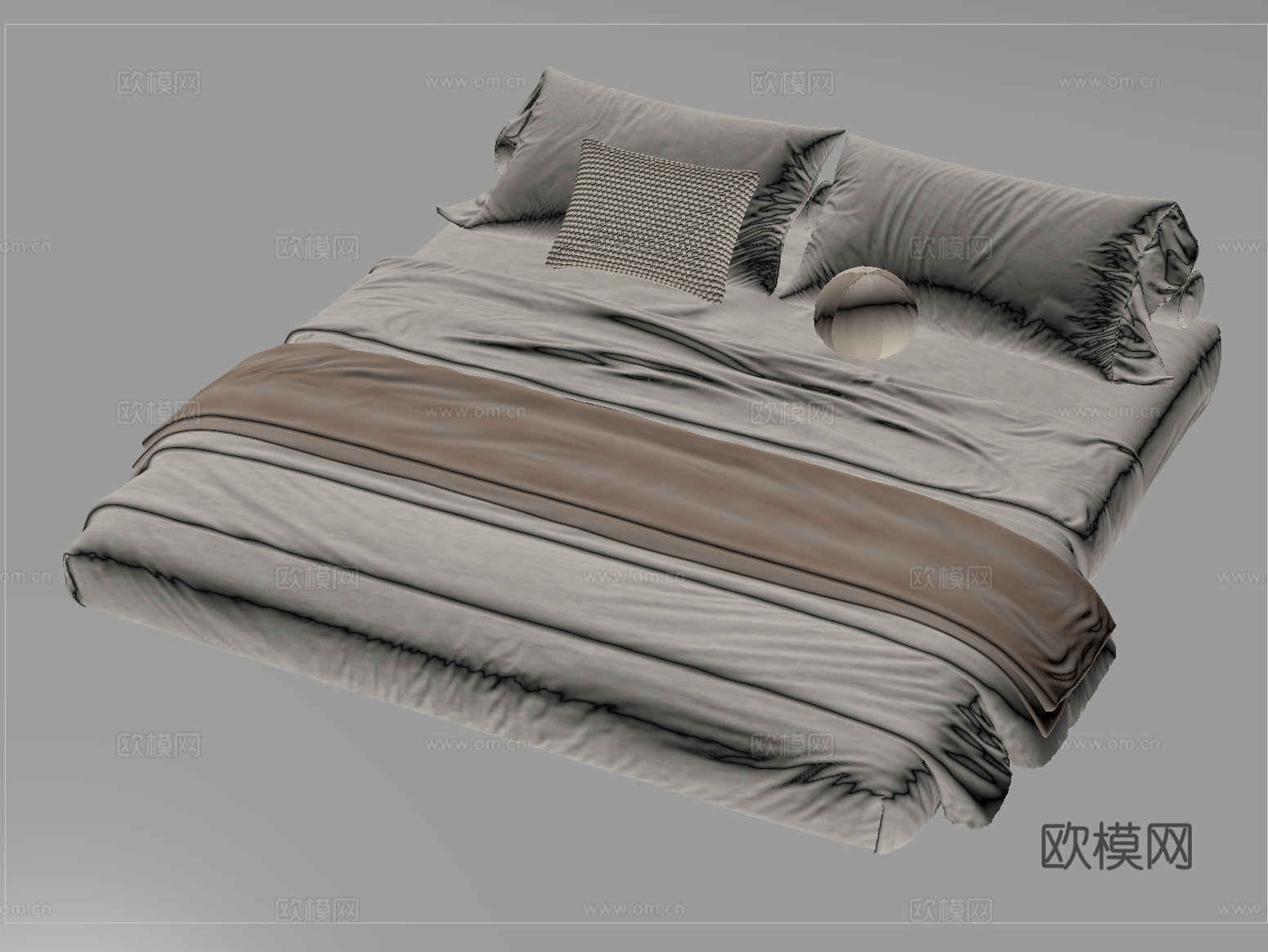 现代床垫 榻榻米床垫 床品su模型