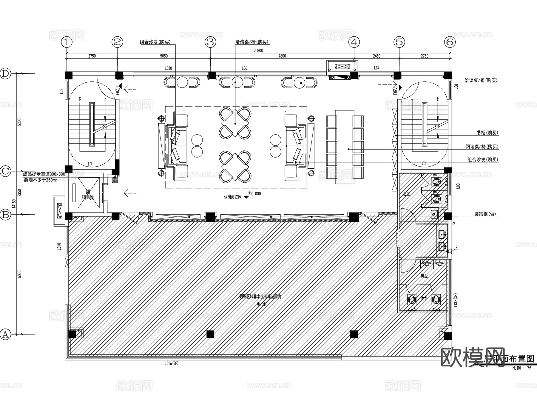 广东里水小镇智领商业广场独栋办公楼室内装饰CAD施工图整套cad施工图