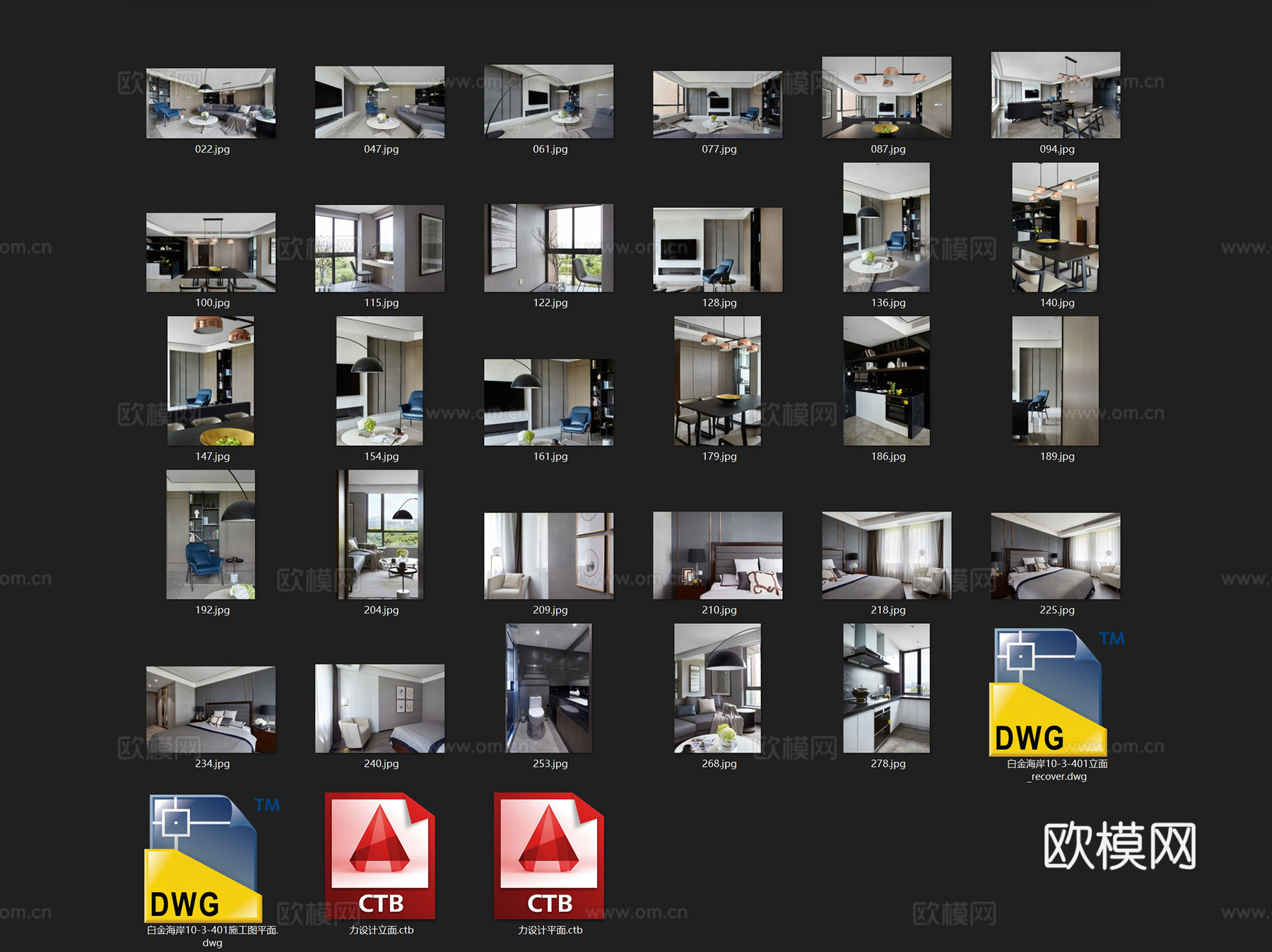 杭州白金海岸10-3-401无主灯室内家装CAD施工图整套cad施工图