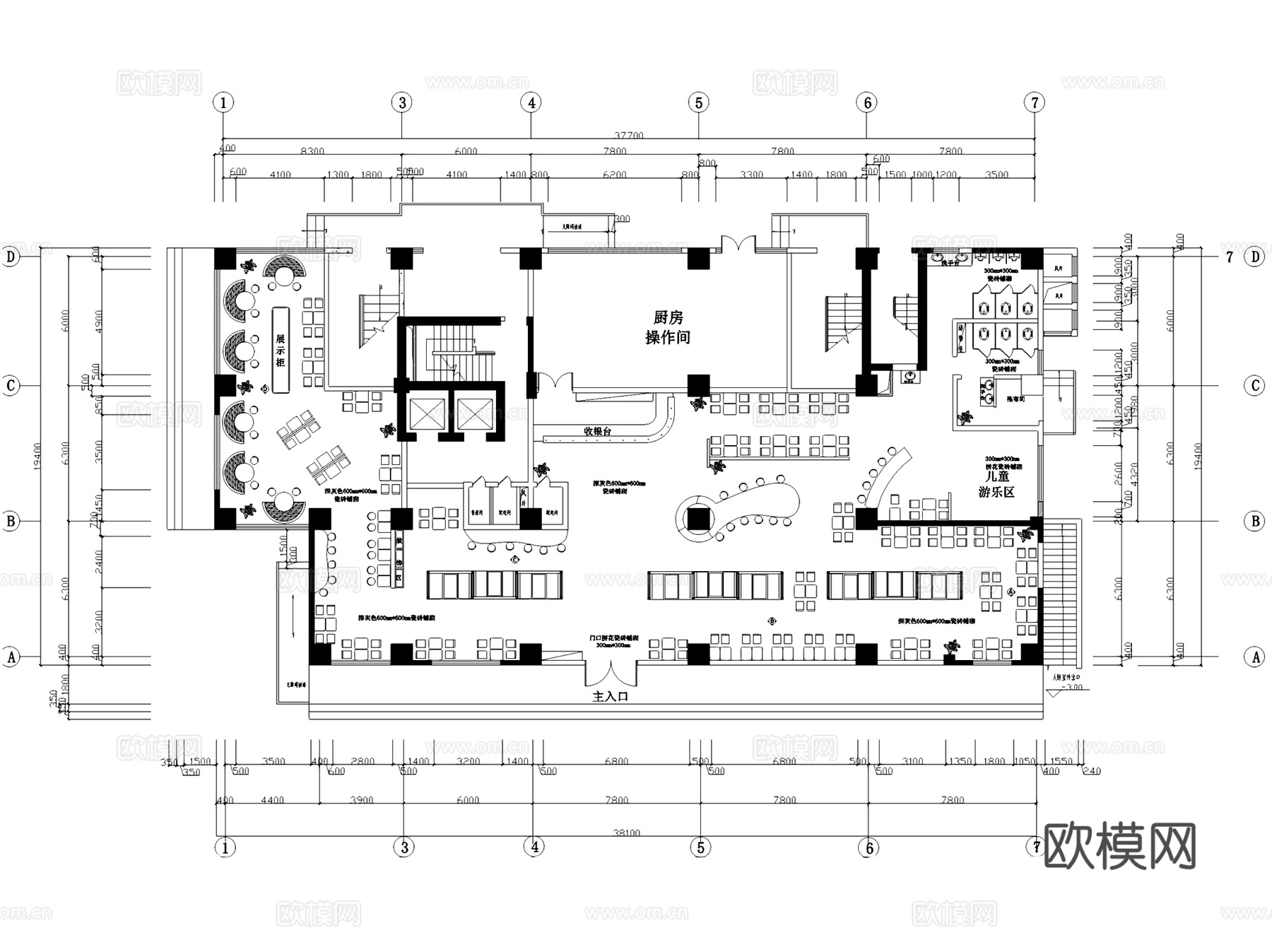 KFC肯德基餐厅室内装饰CAD施工图cad施工图