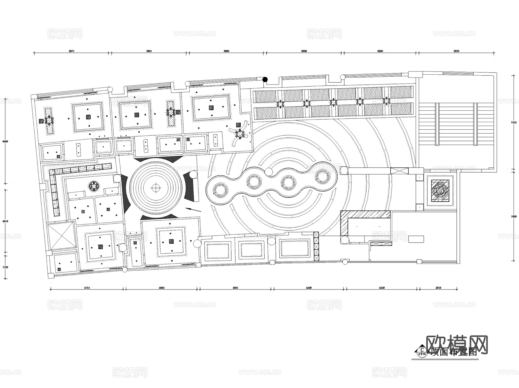 华章欧式咖啡厅室内工装CAD施工图cad施工图