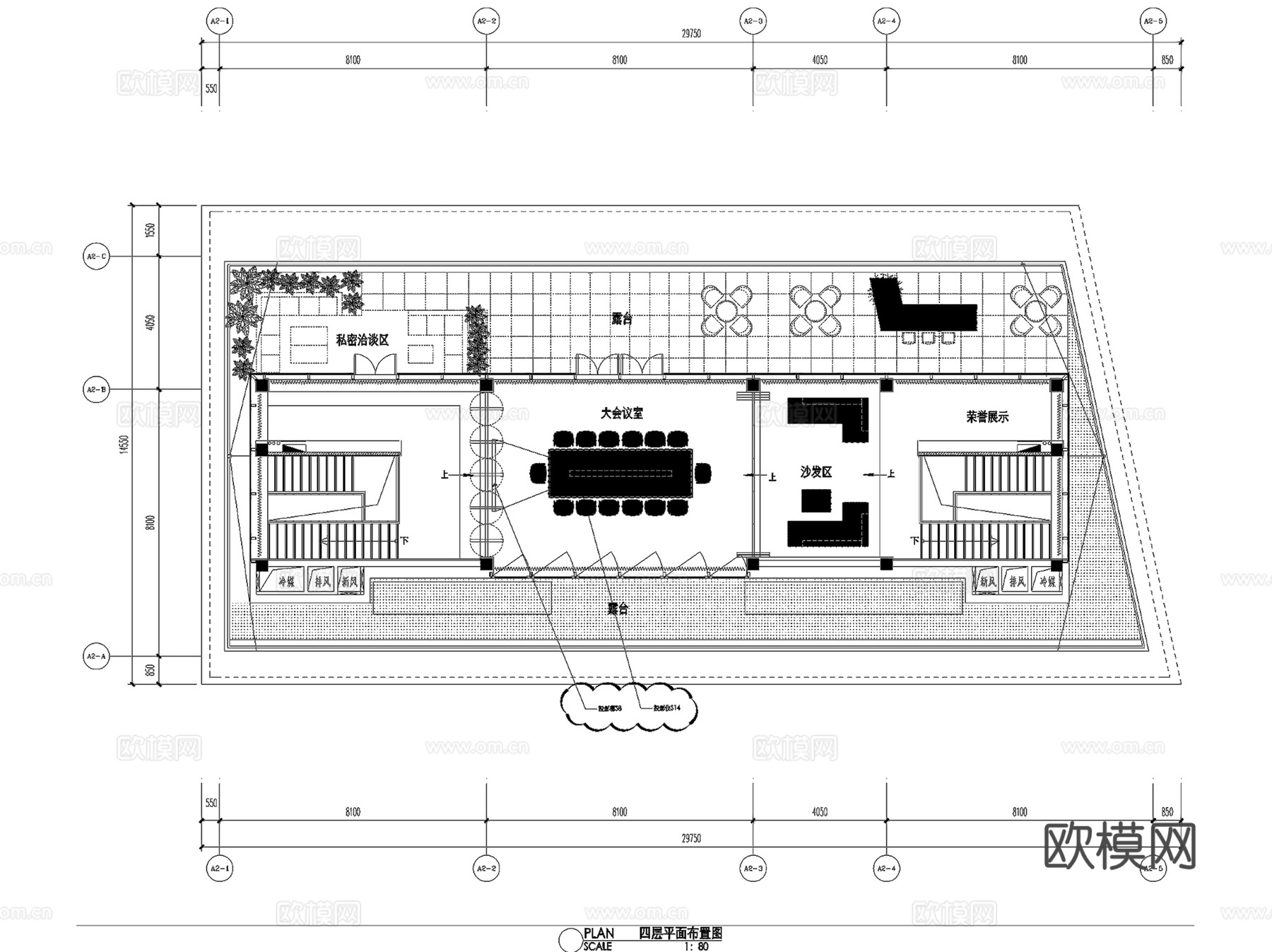 万科御河企业公馆办公楼样板房室内工装CAD施工图整套+文本cad施工图
