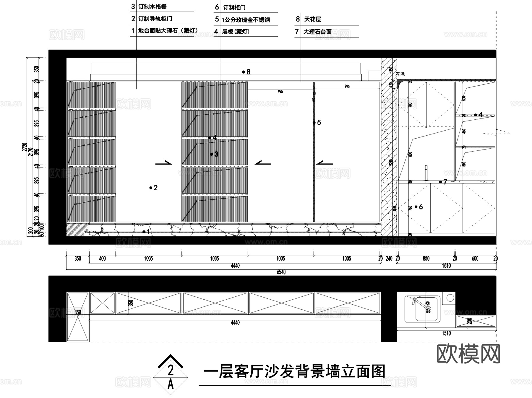 万科3#2510二层别墅无主灯室内家装CAD施工图cad施工图