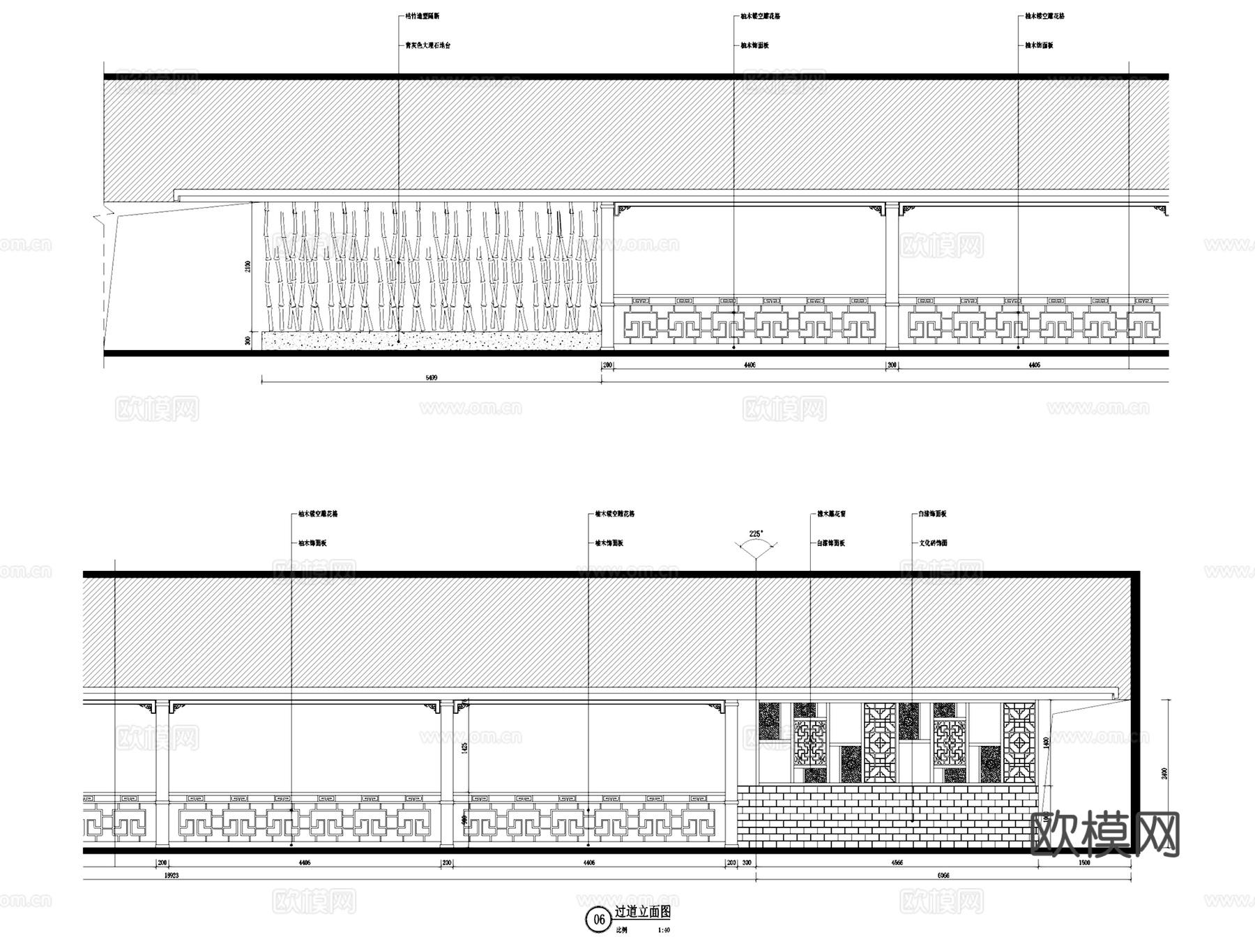 单层新中式茶室茶楼茶会所室内工装CAD施工图cad施工图